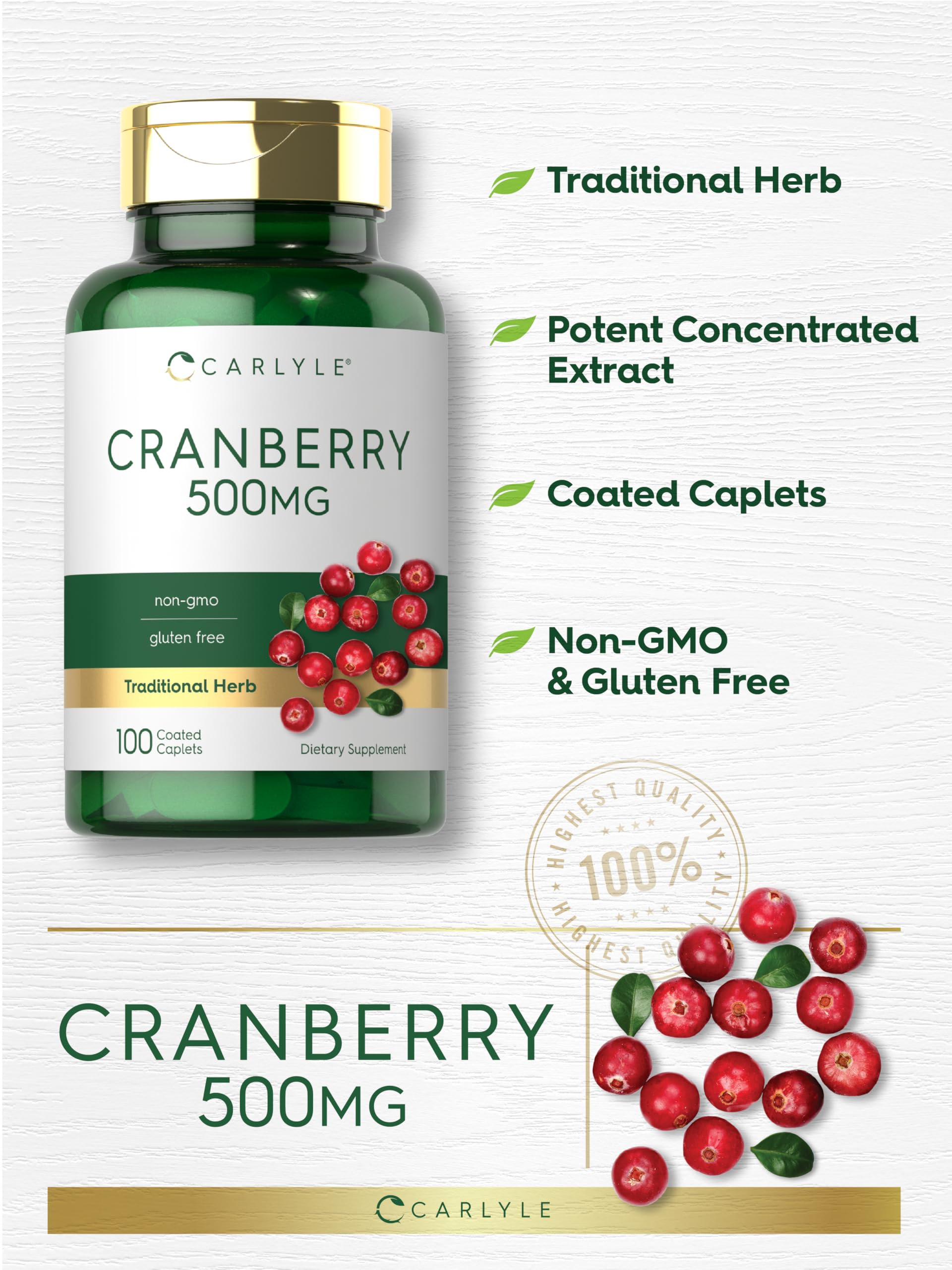 Foto 5 pulgar | Suplemento Carlyle Cranberry Pills 500 mg 100 Cápsulas - Venta Internacional