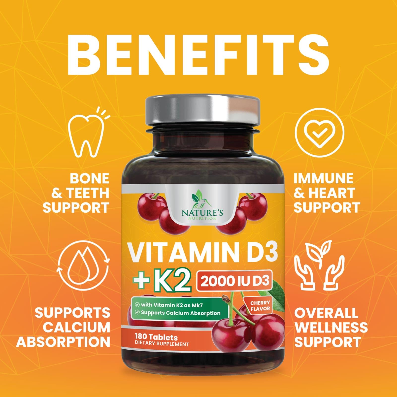 Foto 6 pulgar | Suplemento de Vitamina D3 K2 De Nature's Nutrition 2000 Ui/75 Mcg - Venta Internacional