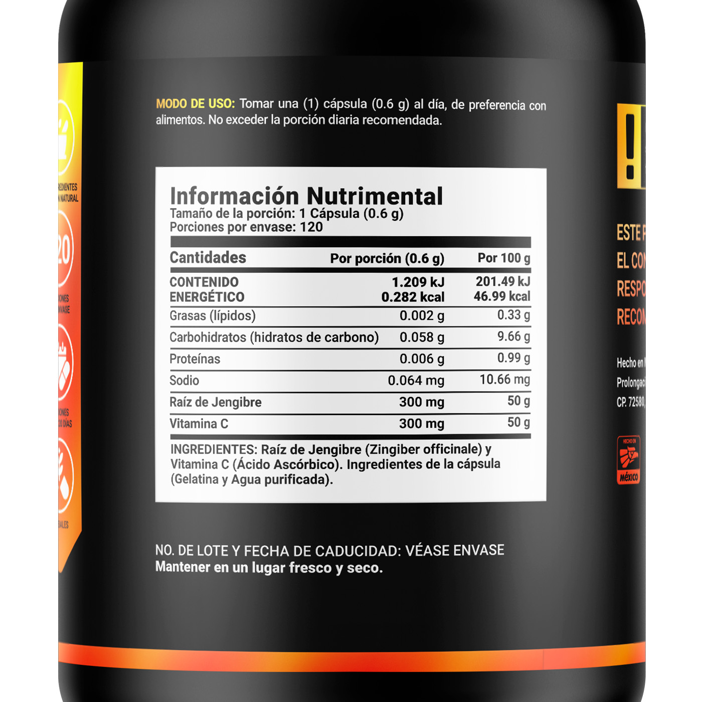 Foto 3 pulgar | Protección y bienestar con Vitamina C y Raíz de Jengibre C Blend B Life.  120 cápsulas