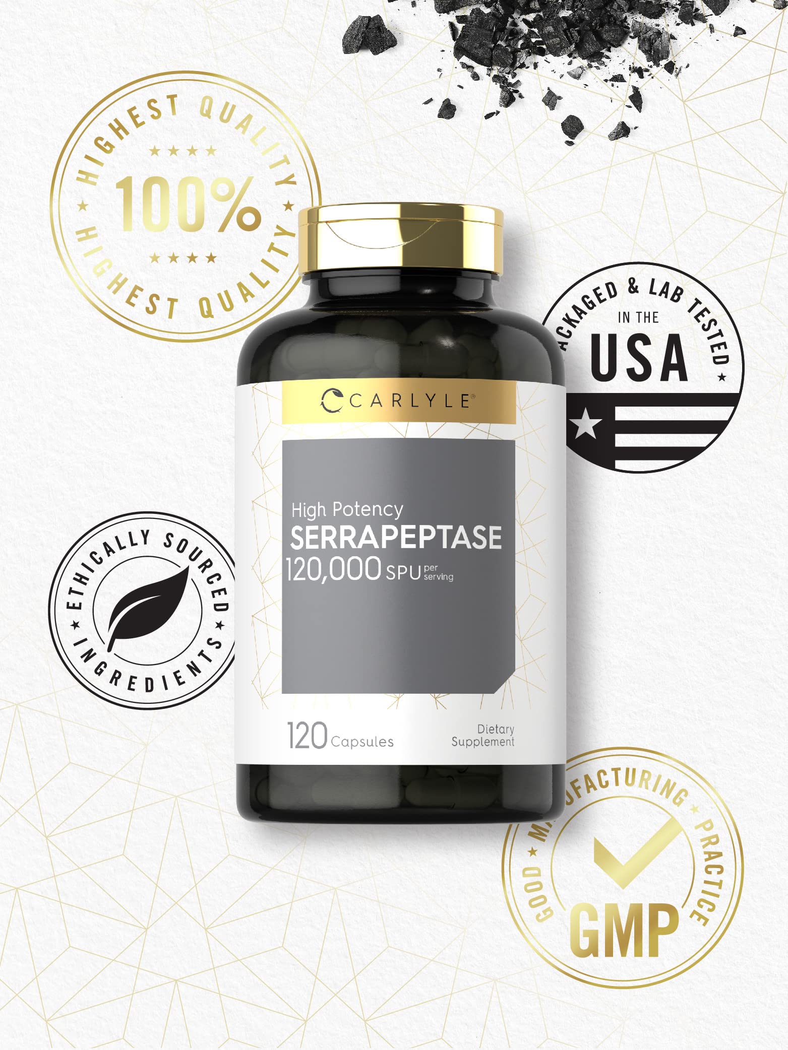 Foto 5 | Suplemento Carlyle Serrapeptase 120000 Spu 120 Cápsulas - Venta Internacional