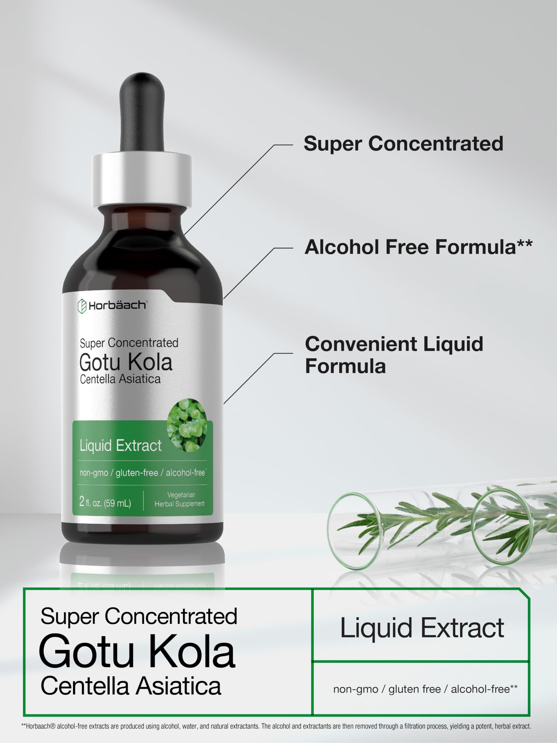Foto 5 pulgar | Suplemento Horbäach Gotu Kola 60 ml- Venta Internacional