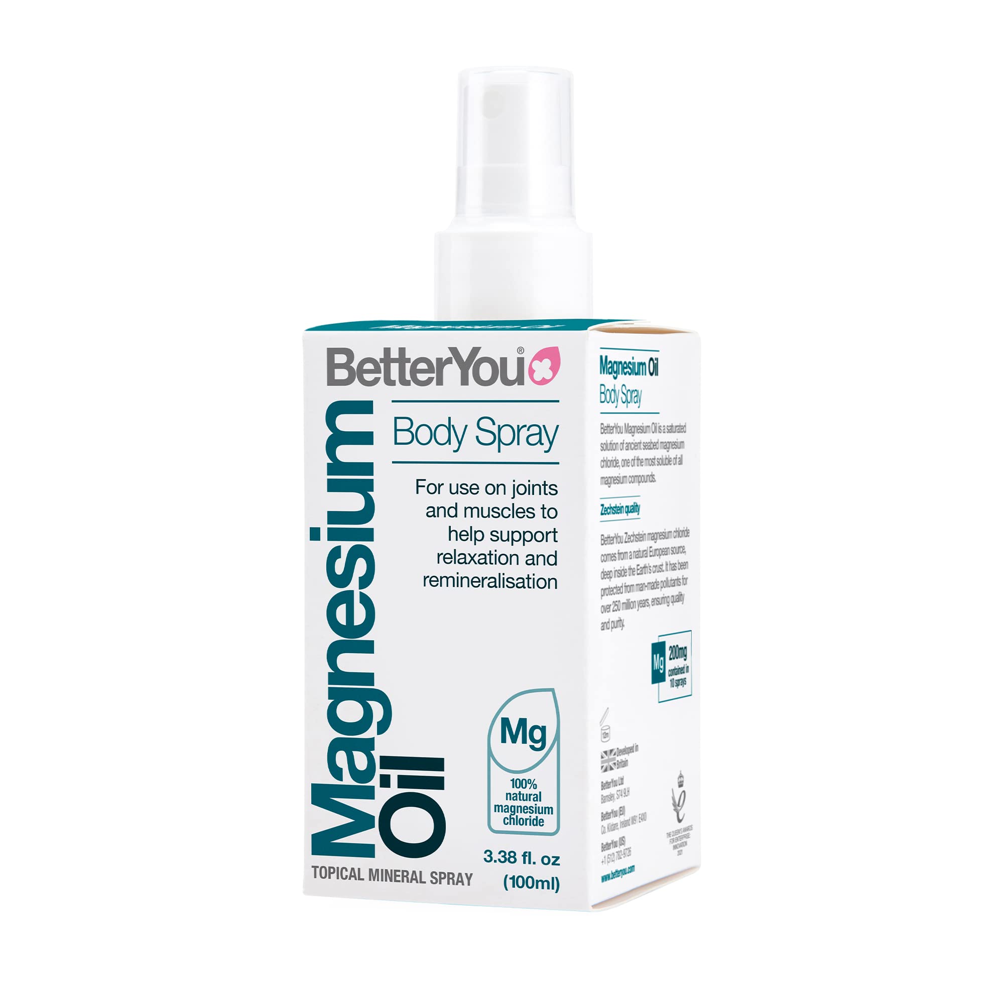 Foto 2 pulgar | Spray Corporal de Magnesio Betteryou Pure Chloride 100 Ml - Venta Internacional