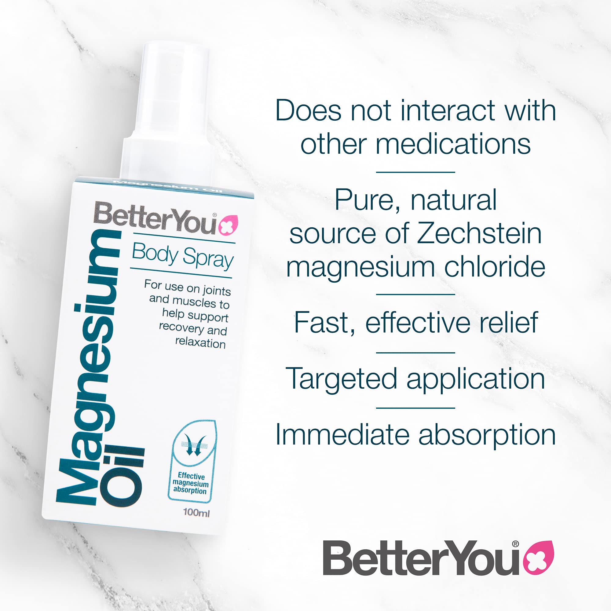 Foto 5 pulgar | Spray Corporal de Magnesio Betteryou Pure Chloride 100 Ml - Venta Internacional