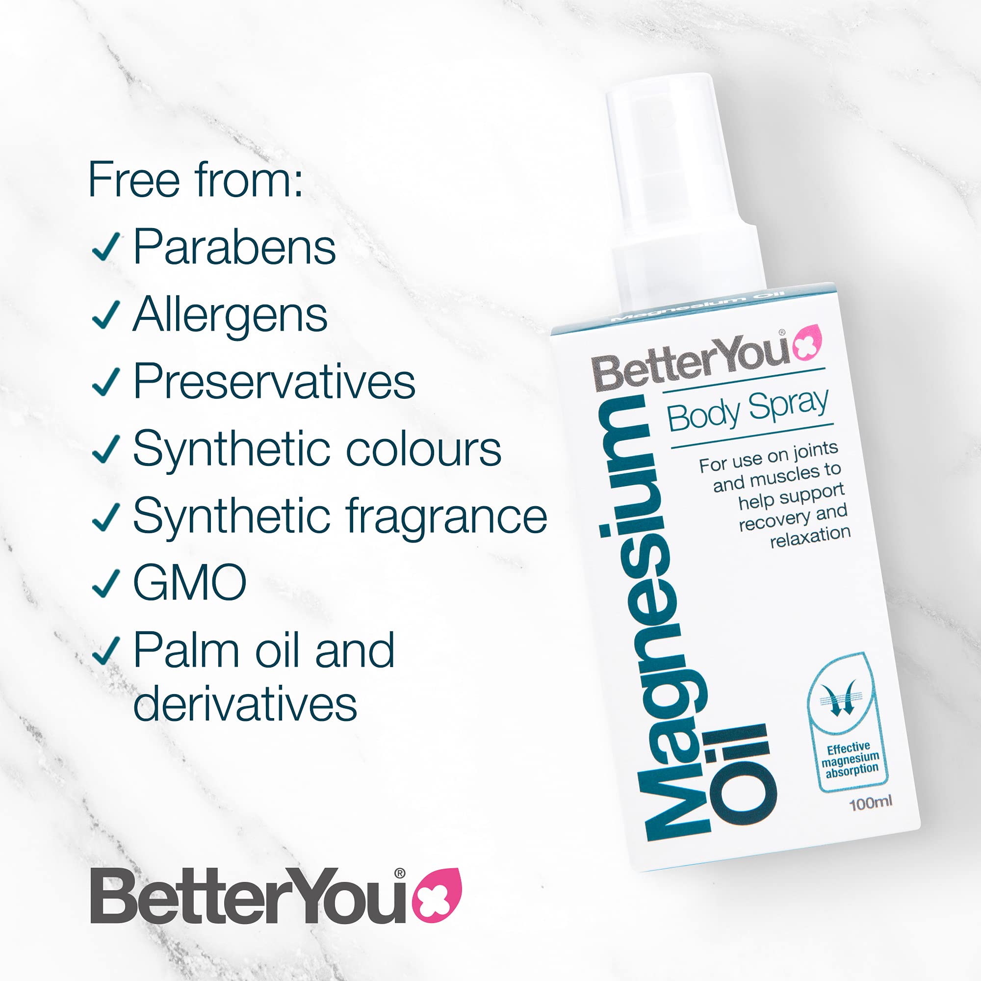 Foto 7 pulgar | Spray Corporal de Magnesio Betteryou Pure Chloride 100 Ml - Venta Internacional