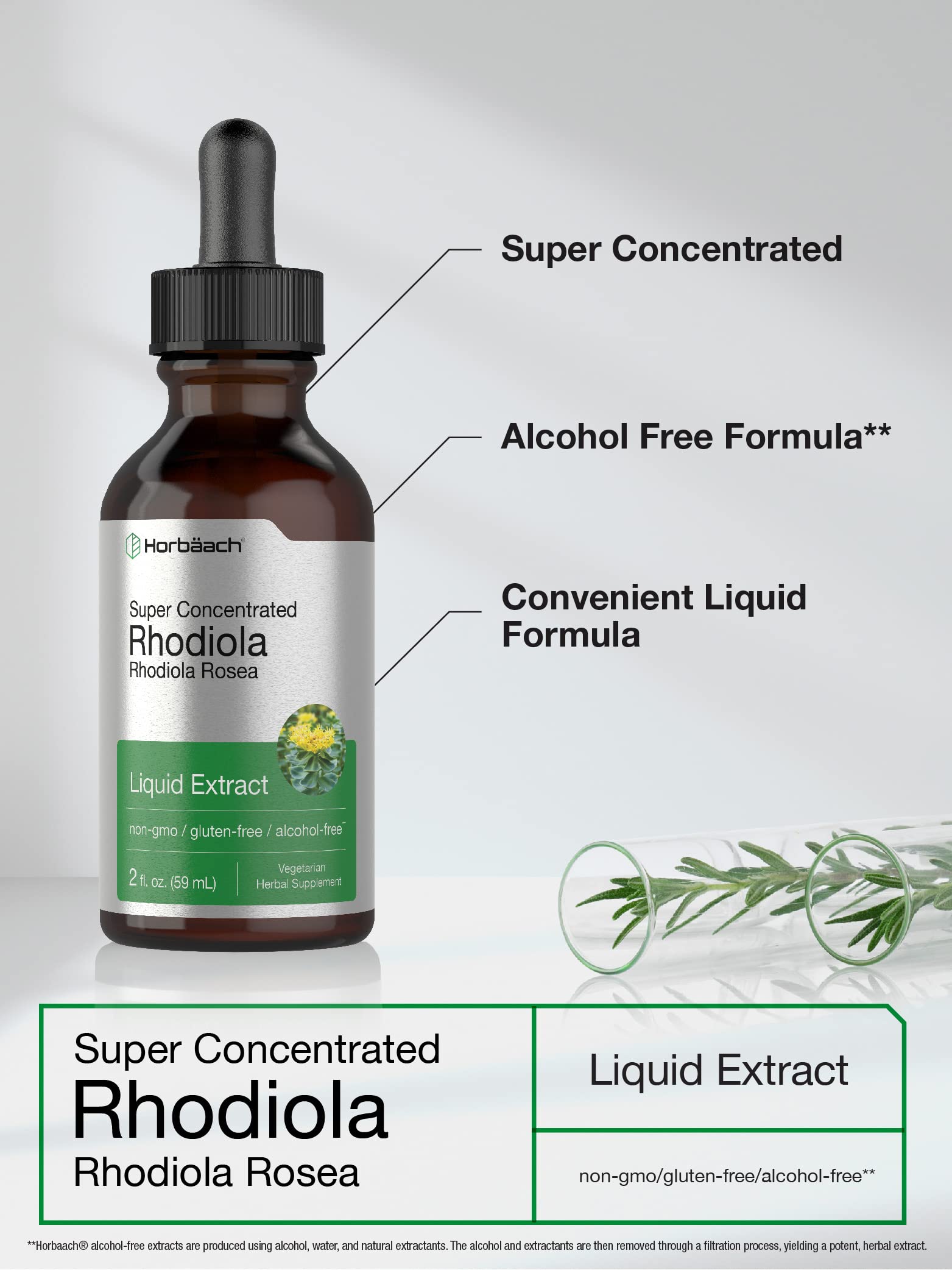 Foto 3 | Suplemento Horbäach Tintura de Rhodiola Rosea 60 ml- Venta Internacional