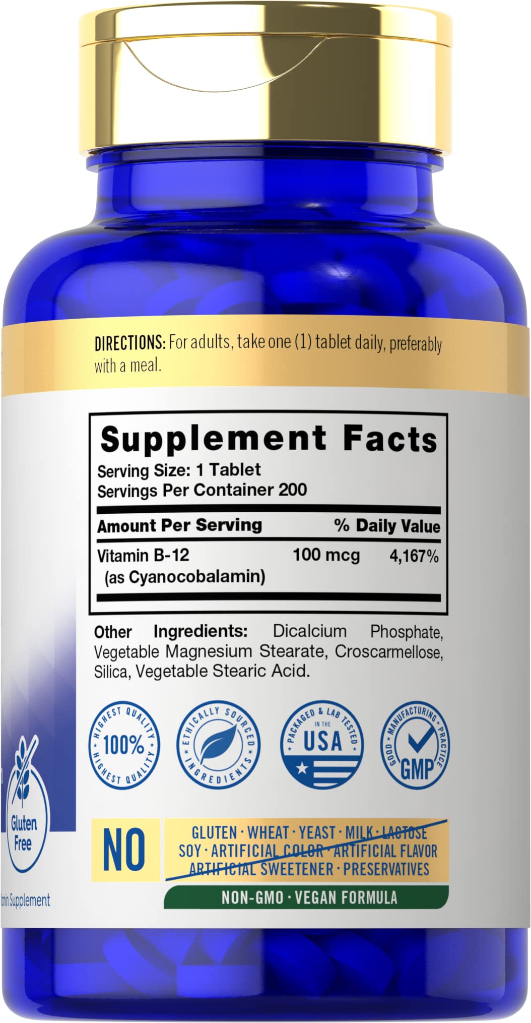 Foto 3 pulgar | Suplemento de Vitamina B12 Carlyle 100 Mcg 200 Tabletas - Venta Internacional