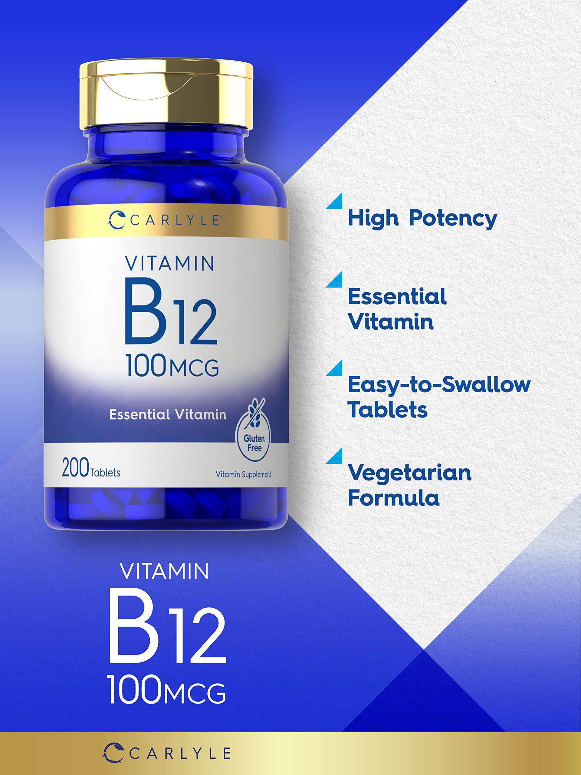 Foto 4 pulgar | Suplemento de Vitamina B12 Carlyle 100 Mcg 200 Tabletas - Venta Internacional