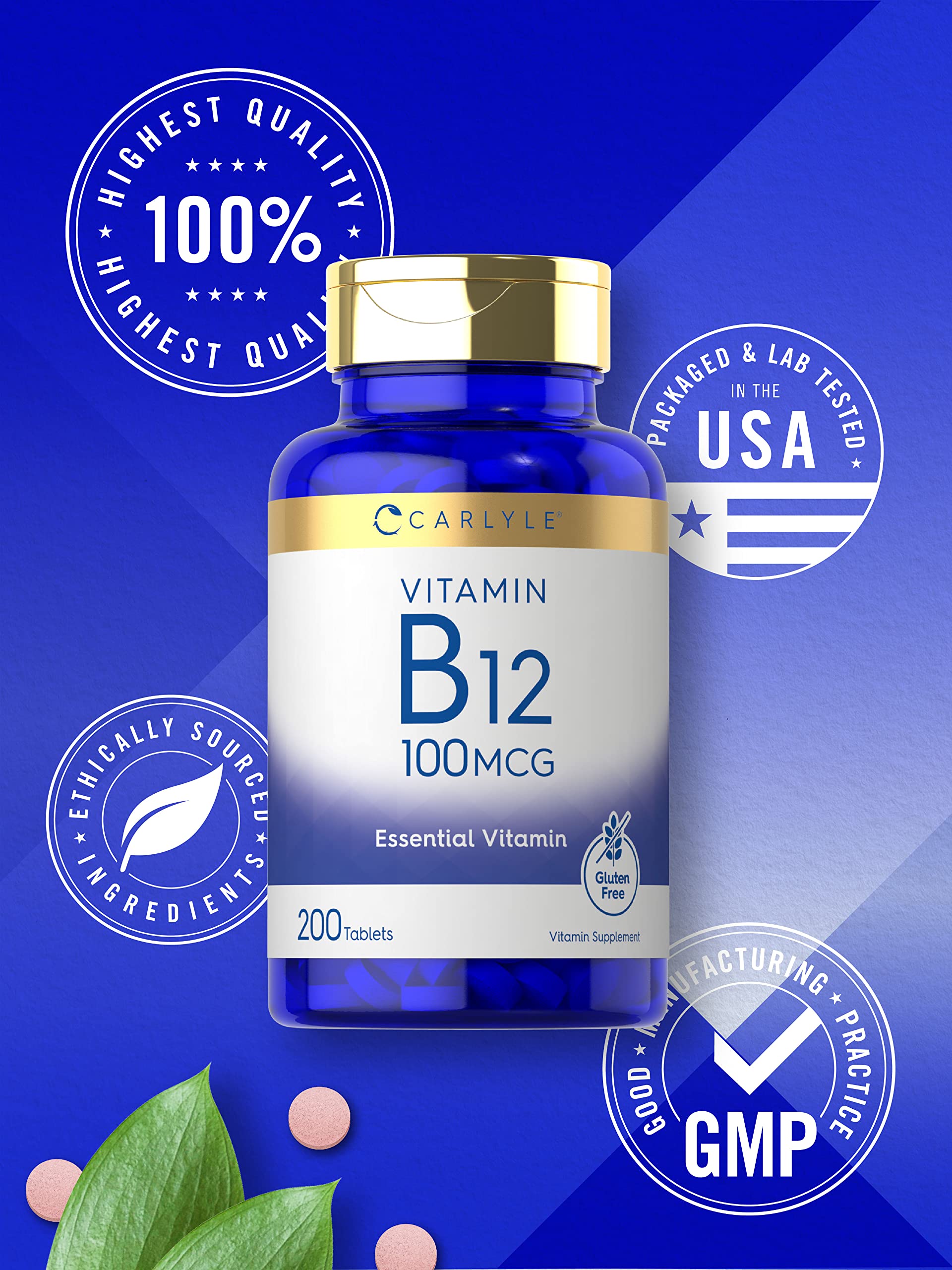 Foto 6 pulgar | Suplemento de Vitamina B12 Carlyle 100 Mcg 200 Tabletas - Venta Internacional