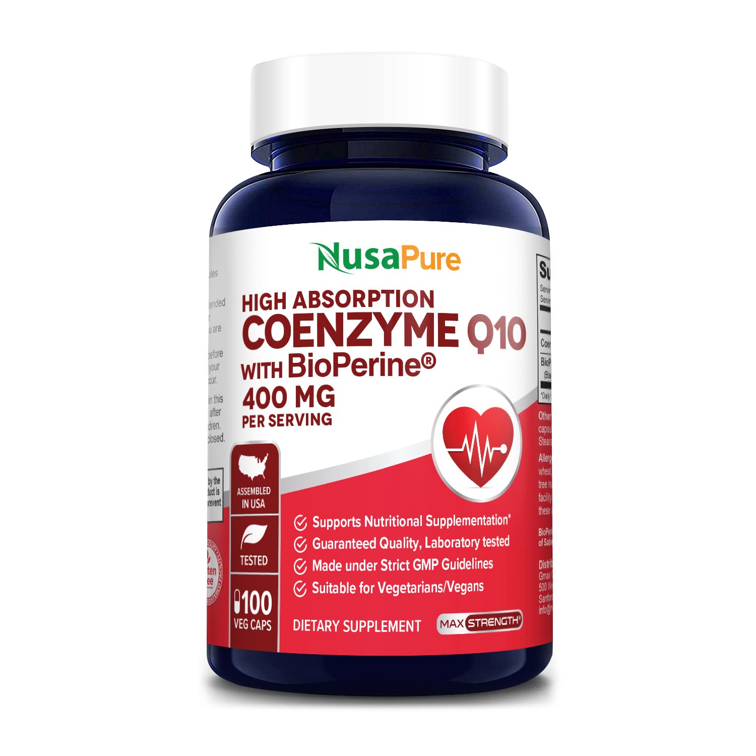 Foto 2 pulgar | Suplemento Nusapure Cápsulas Vegetarianas Coq10 400 mg 100 - Venta Internacional