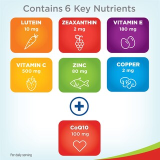 Foto 3 | Vitaminas para Ojos Preservision AREDS 2 con CoQ10 para la Salud del Corazón - 80 Cápsulas Blandas