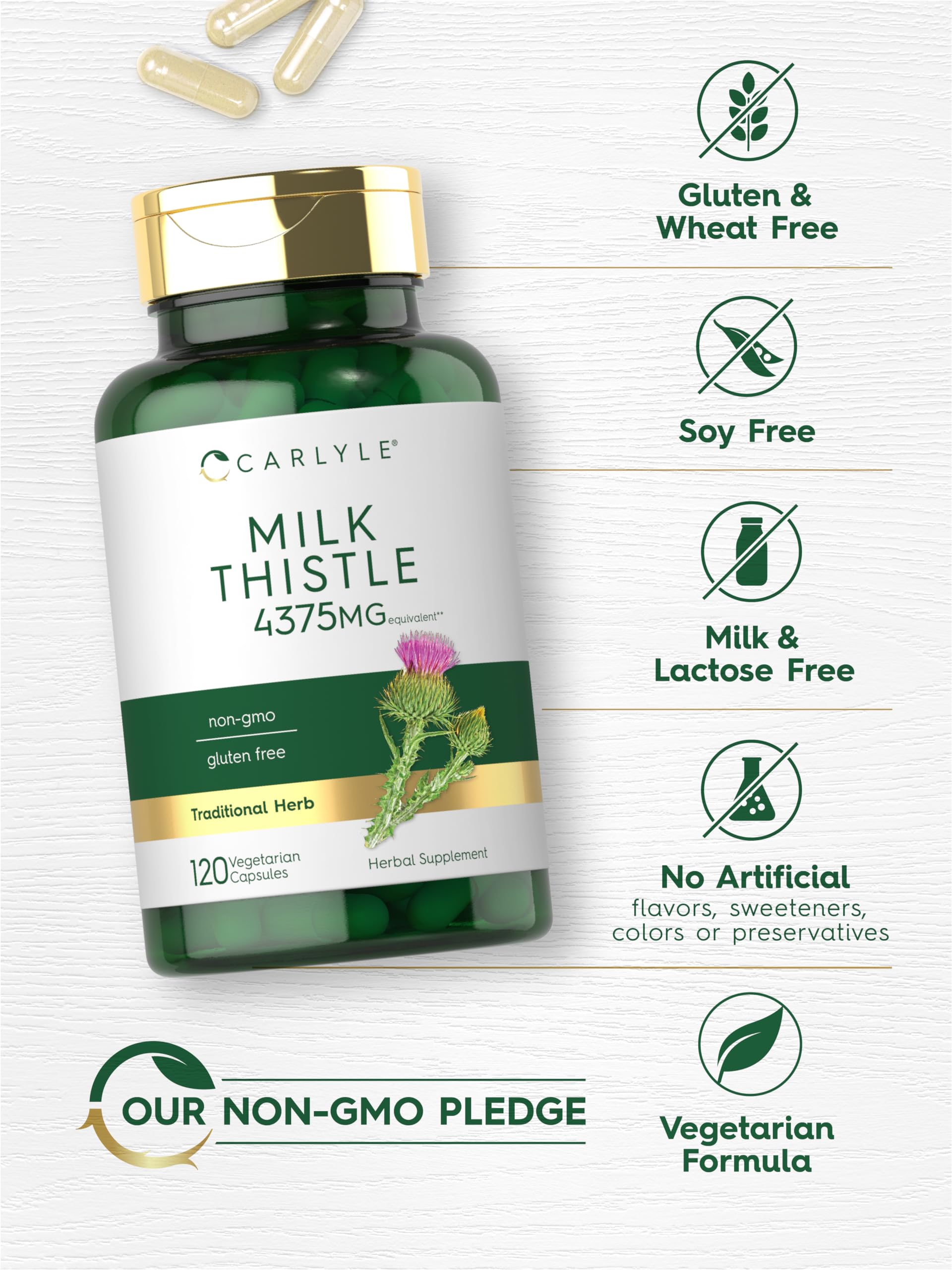 Foto 6 pulgar | Suplemento Carlyle Milk Thistle 4375 Mg 120 Cápsulas - Venta Internacional