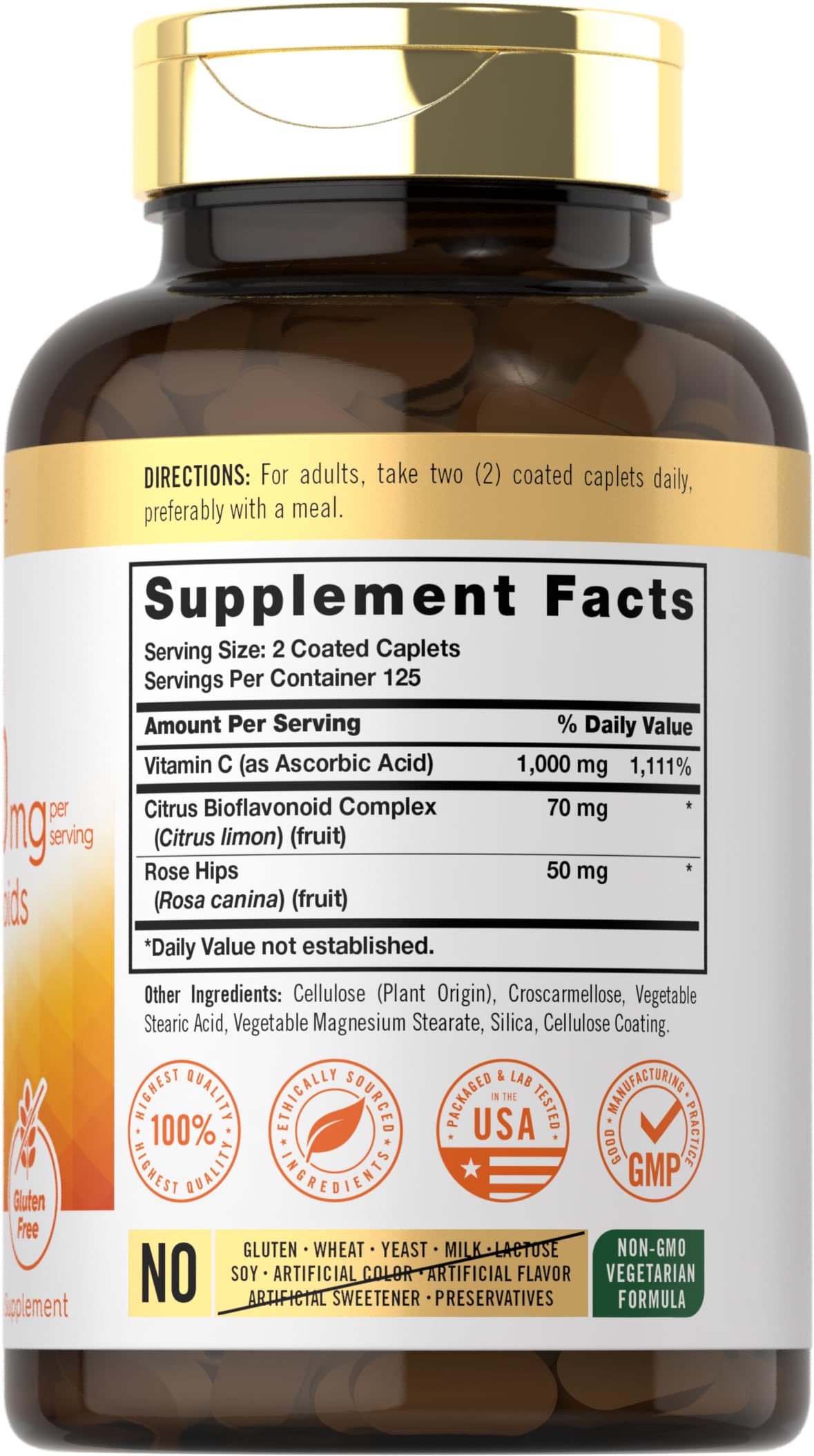 Foto 3 pulgar | Suplemento Carlyle de Vitamina C 1000 mg con Bioflavonoides 250 Cápsulas - Venta Internacional
