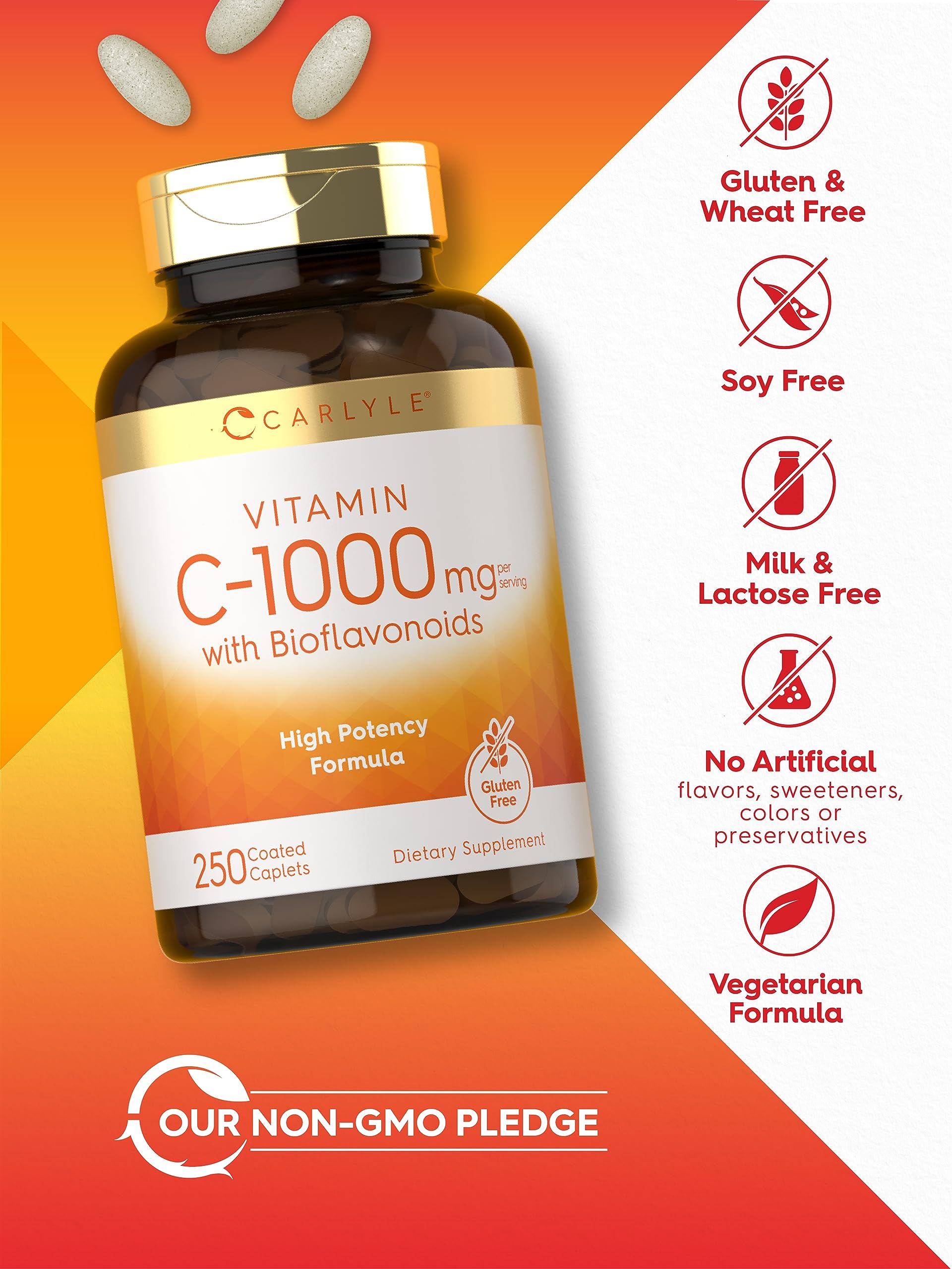 Foto 6 pulgar | Suplemento Carlyle de Vitamina C 1000 mg con Bioflavonoides 250 Cápsulas - Venta Internacional