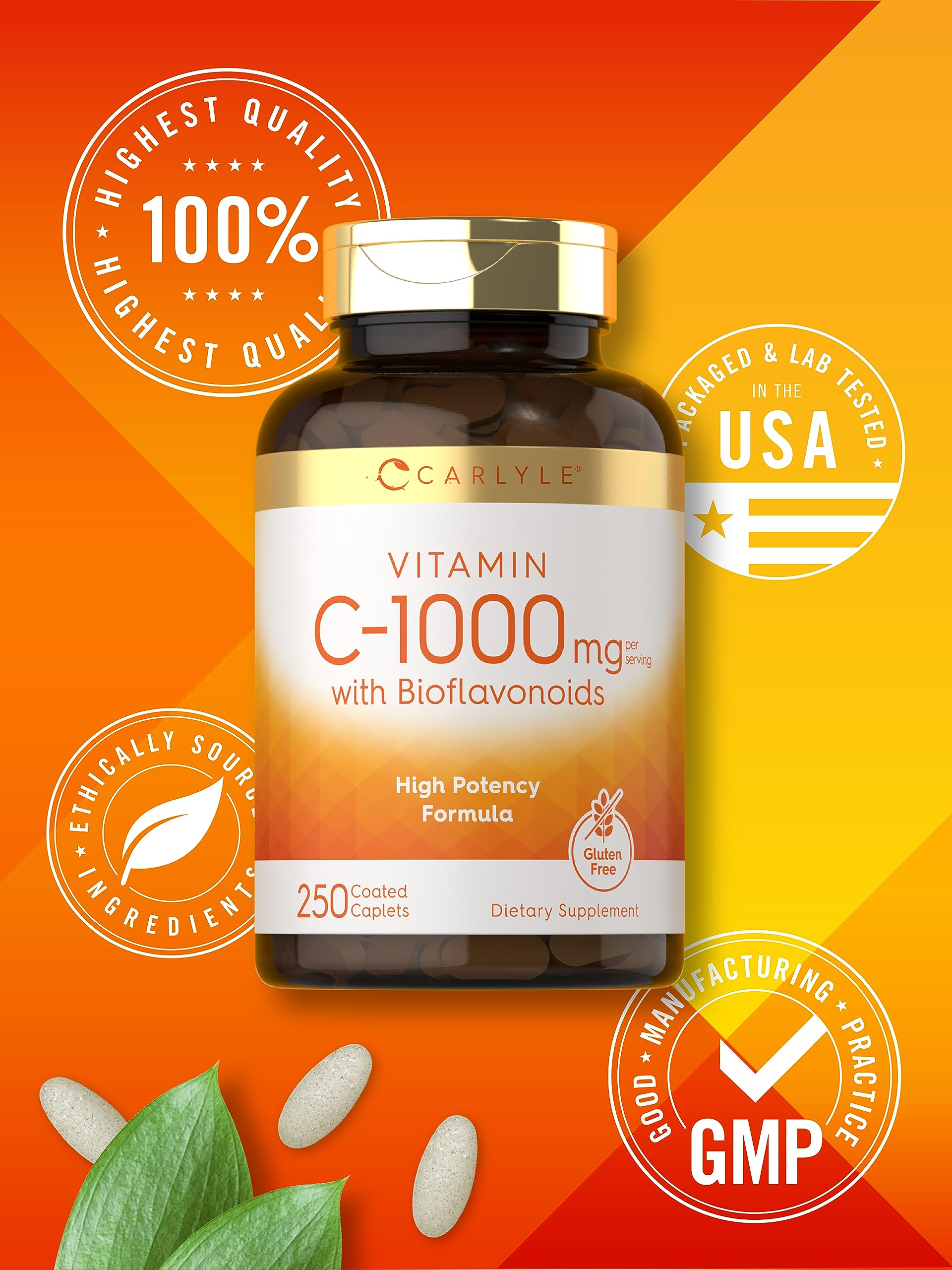 Foto 7 pulgar | Suplemento Carlyle de Vitamina C 1000 mg con Bioflavonoides 250 Cápsulas - Venta Internacional