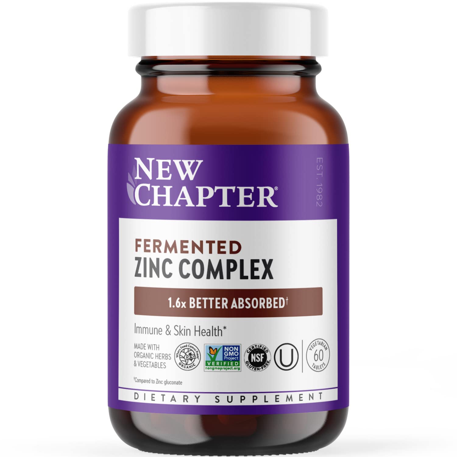 Foto 2 pulgar | Suplemento New Chapter Zinc Fermentado Complejo de Zinc 60 Tabletas - Venta Internacional