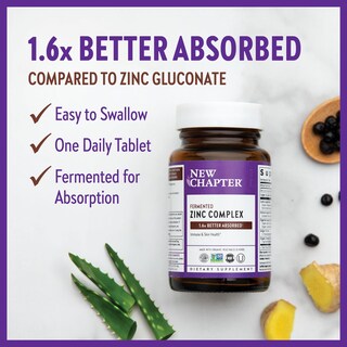 Foto 3 | Suplemento New Chapter Zinc Fermentado Complejo de Zinc 60 Tabletas - Venta Internacional