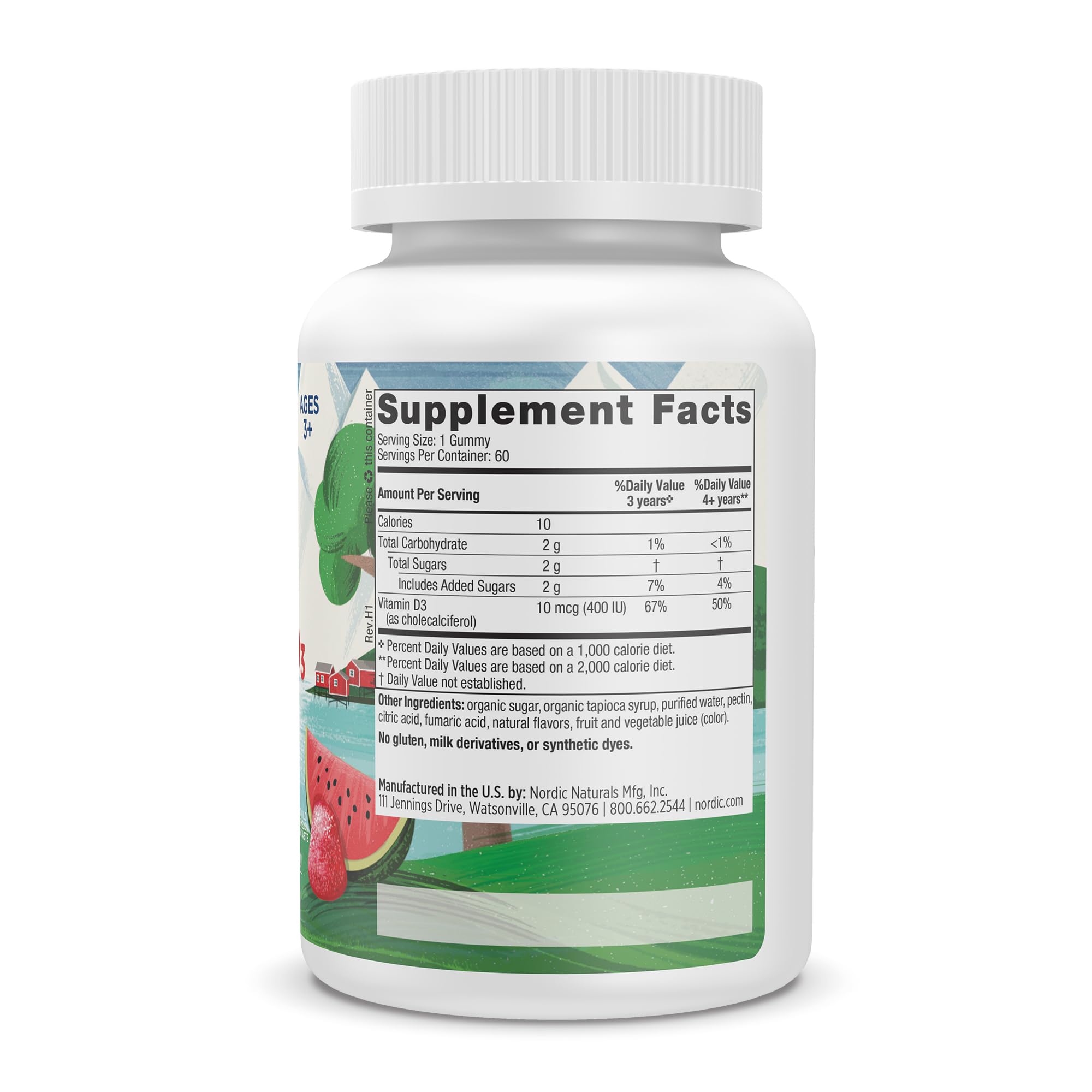 Foto 5 pulgar | Vitamina D3 Nordic Naturals en Gomitas para Niños 400 Iu 60 Gomitas - Venta Internacional
