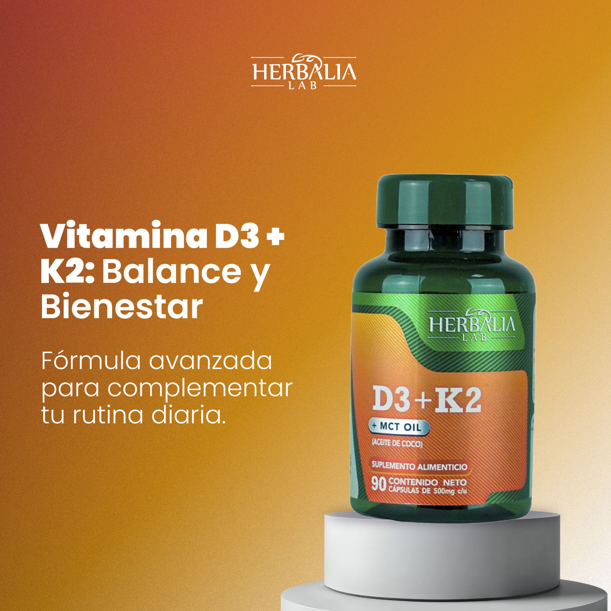 Foto 6 pulgar | Herbalia Lab Fórmula Avanzada D3 + K2 Enriquecida con Mct Oil