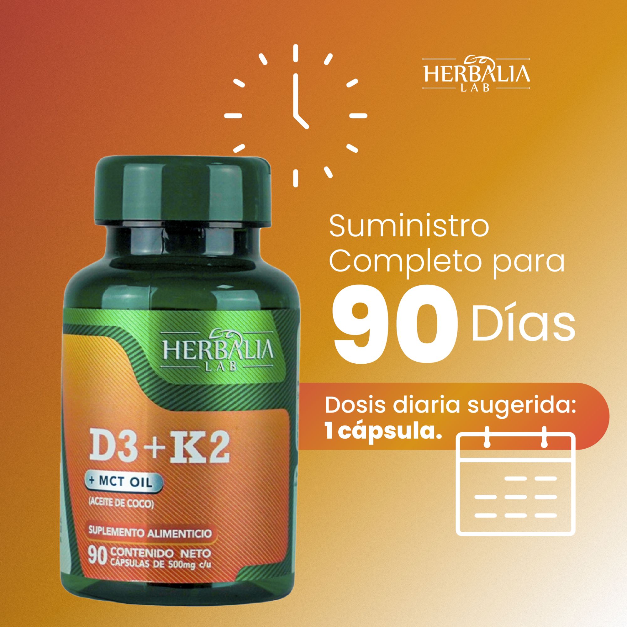 Foto 8 pulgar | Herbalia Lab Fórmula Avanzada D3 + K2 Enriquecida con Mct Oil