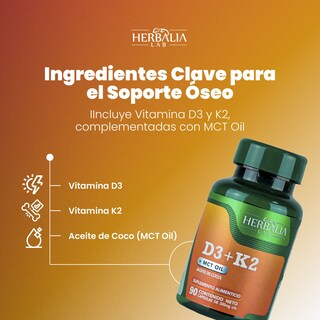 Foto 8 | Herbalia Lab Fórmula Avanzada D3 + K2 Enriquecida con Mct Oil