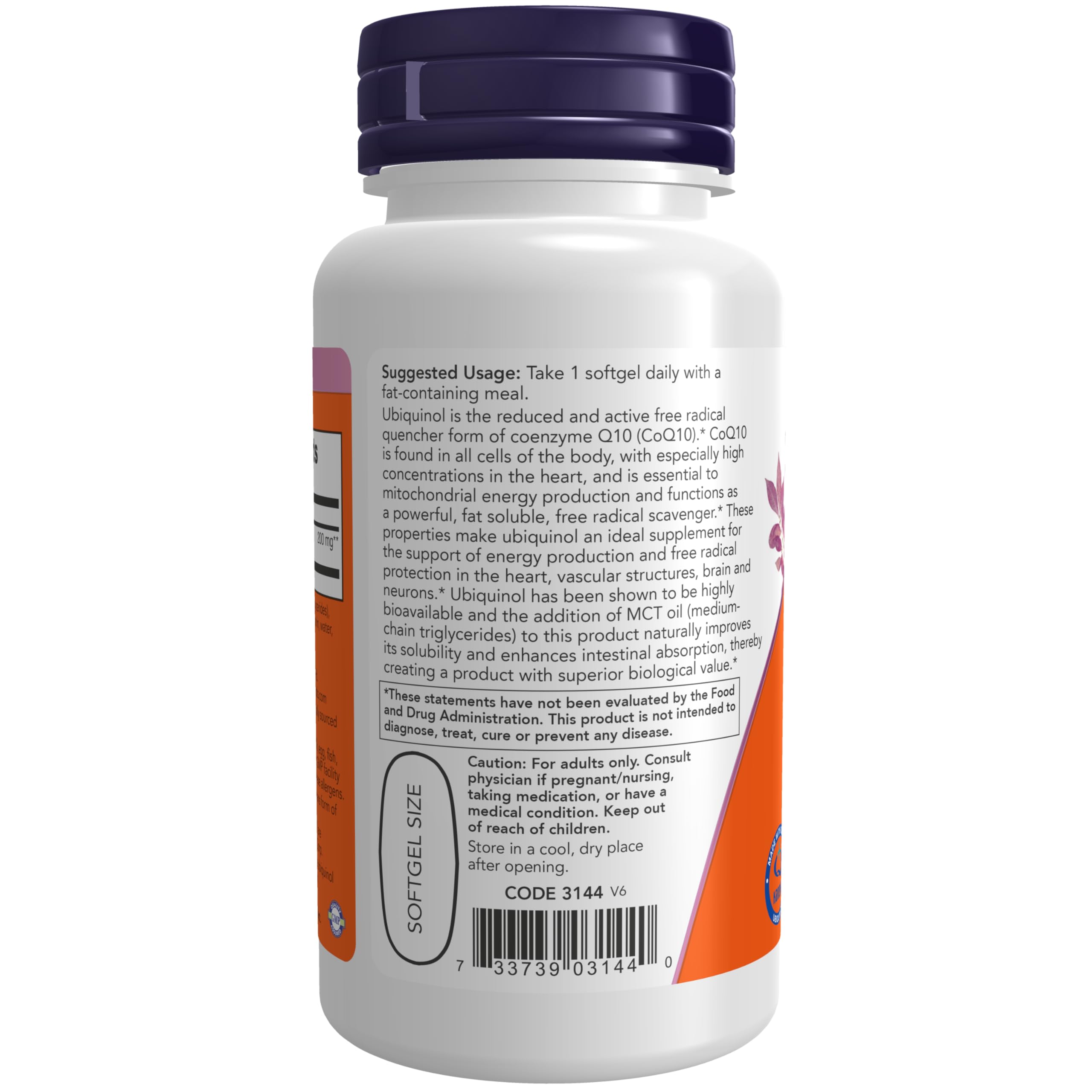 Foto 4 pulgar | NOW Supplements Ubiquinol 200mg Alta Biodisponibilidad 60 Cápsulas Blandas