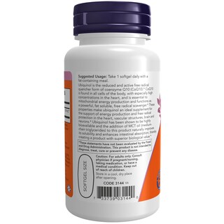 Foto 3 | NOW Supplements Ubiquinol 200mg Alta Biodisponibilidad 60 Cápsulas Blandas