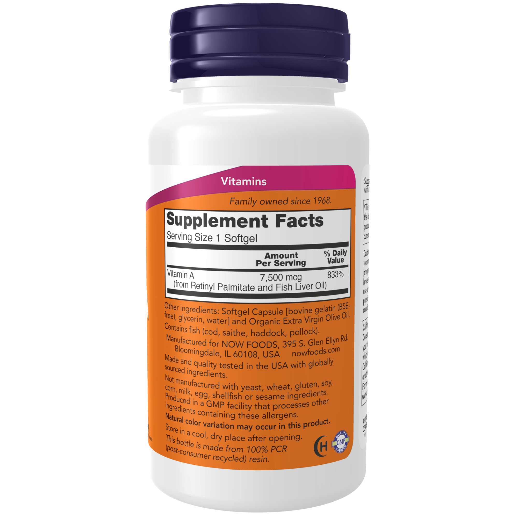Foto 3 pulgar | Suplemento Now Vitamina A de 250 Cápsulas-Venta Internacional