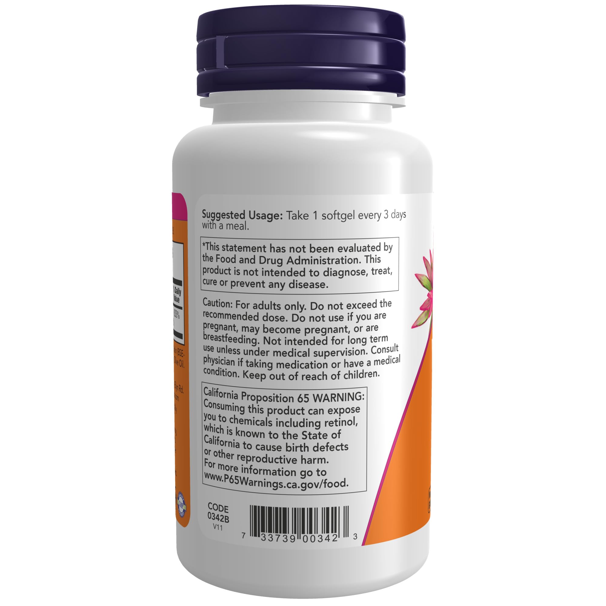 Foto 4 pulgar | Suplemento Now Vitamina A de 250 Cápsulas-Venta Internacional