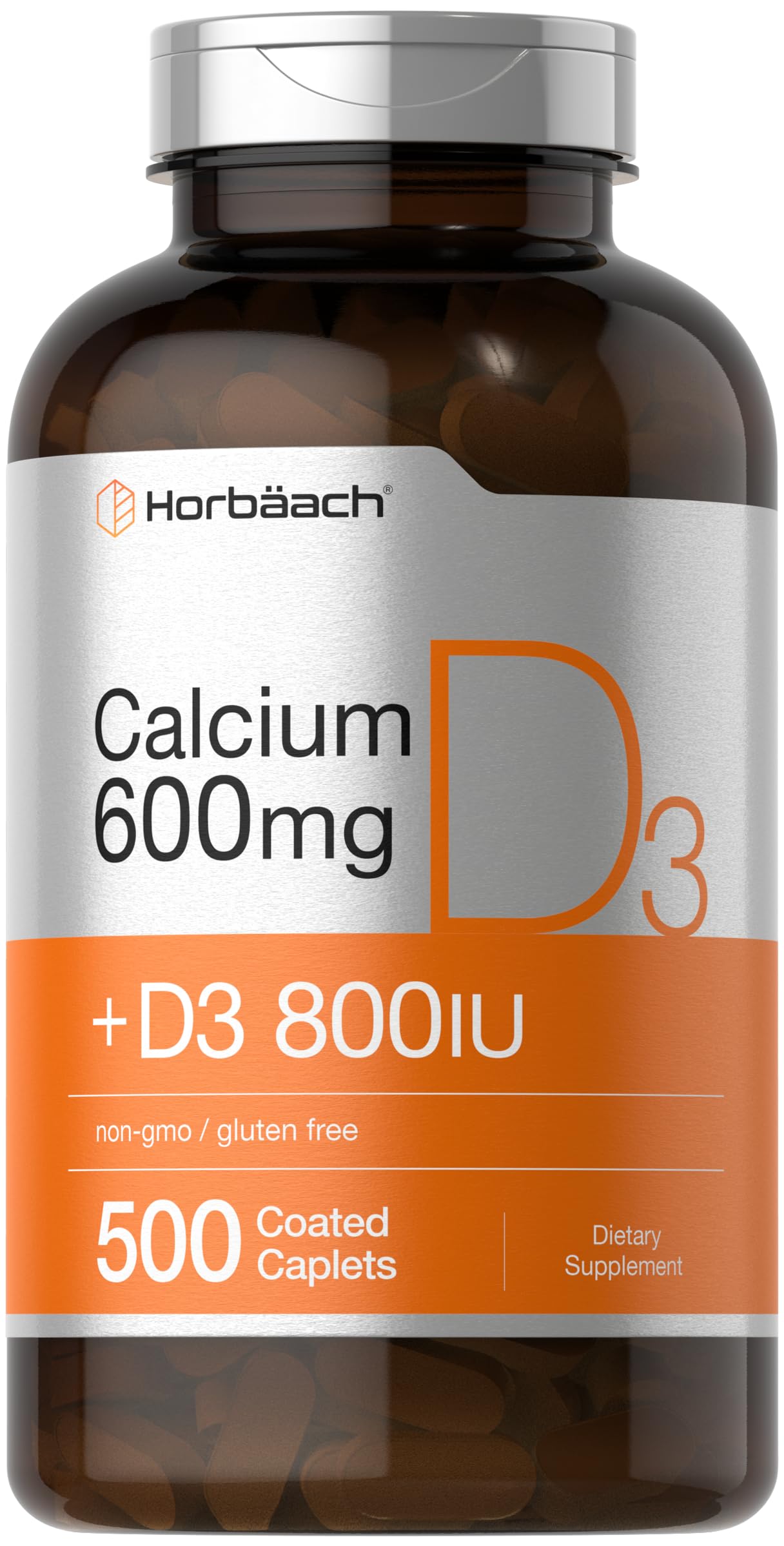 Foto 2 pulgar | Suplemento de Calcio Horbäach 600 mg con Vitamina D3 500 Comprimidos - Venta Internacional