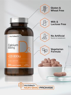 Foto 5 | Suplemento de Calcio Horbäach 600 mg con Vitamina D3 500 Comprimidos - Venta Internacional