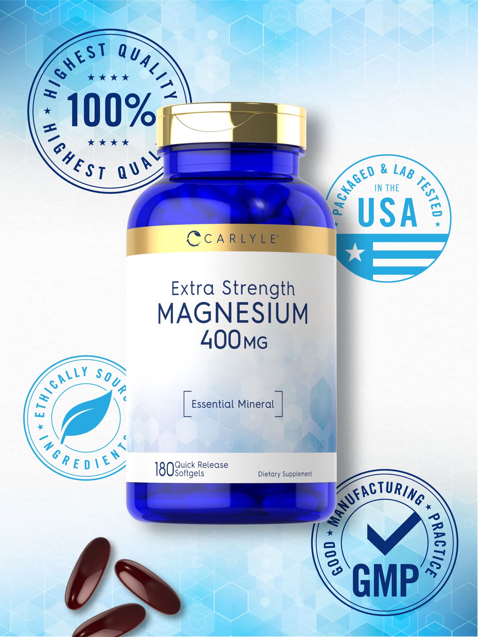 Foto 6 pulgar | Suplemento Óxido de Magnesio Carlyle 400 mg 180 Cápsulas Blandas - Venta Internacional