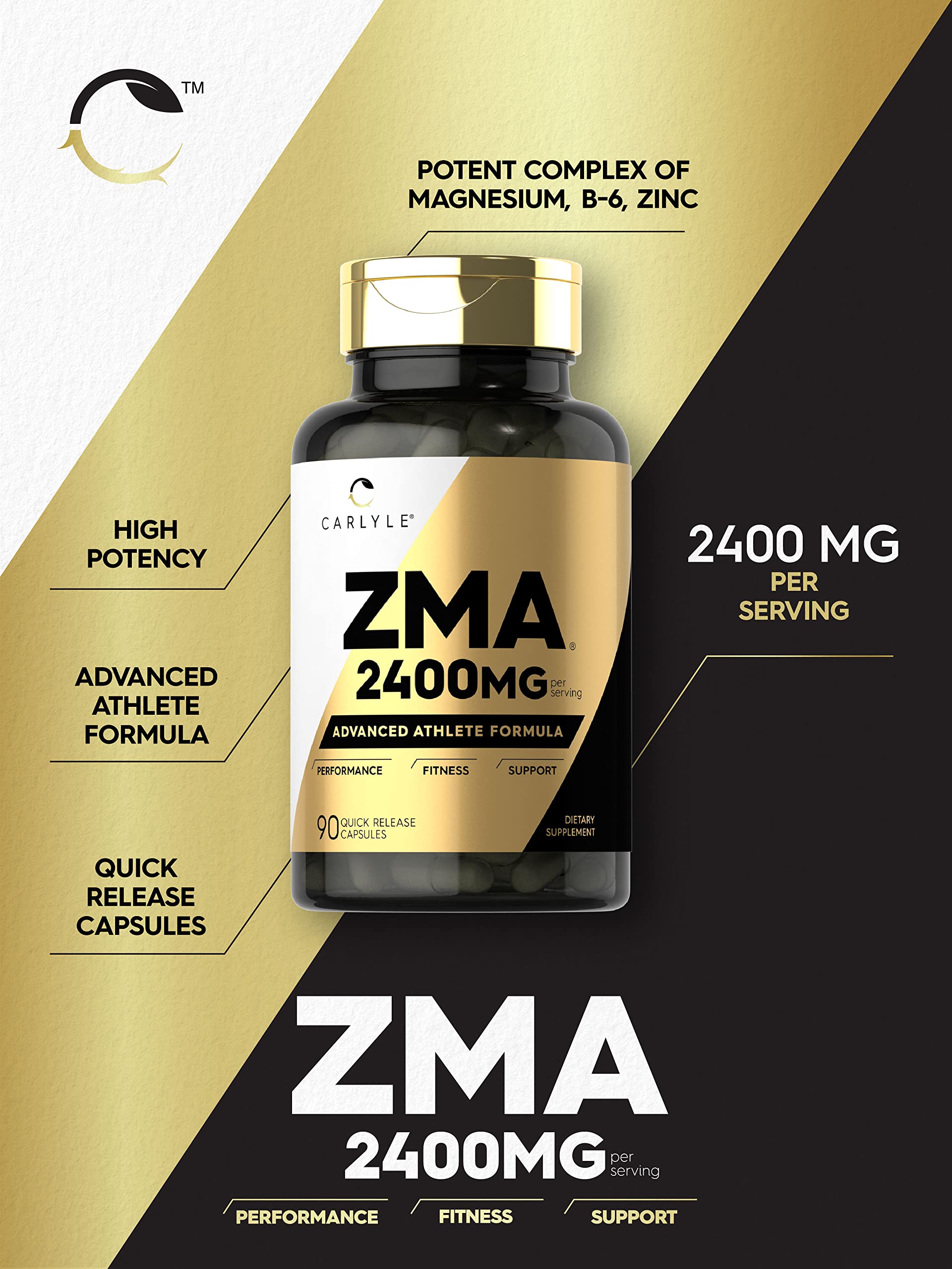 Foto 4 pulgar | Suplemento Carlyle ZMA 2400 mg 90 Cápsulas - Venta Internacional