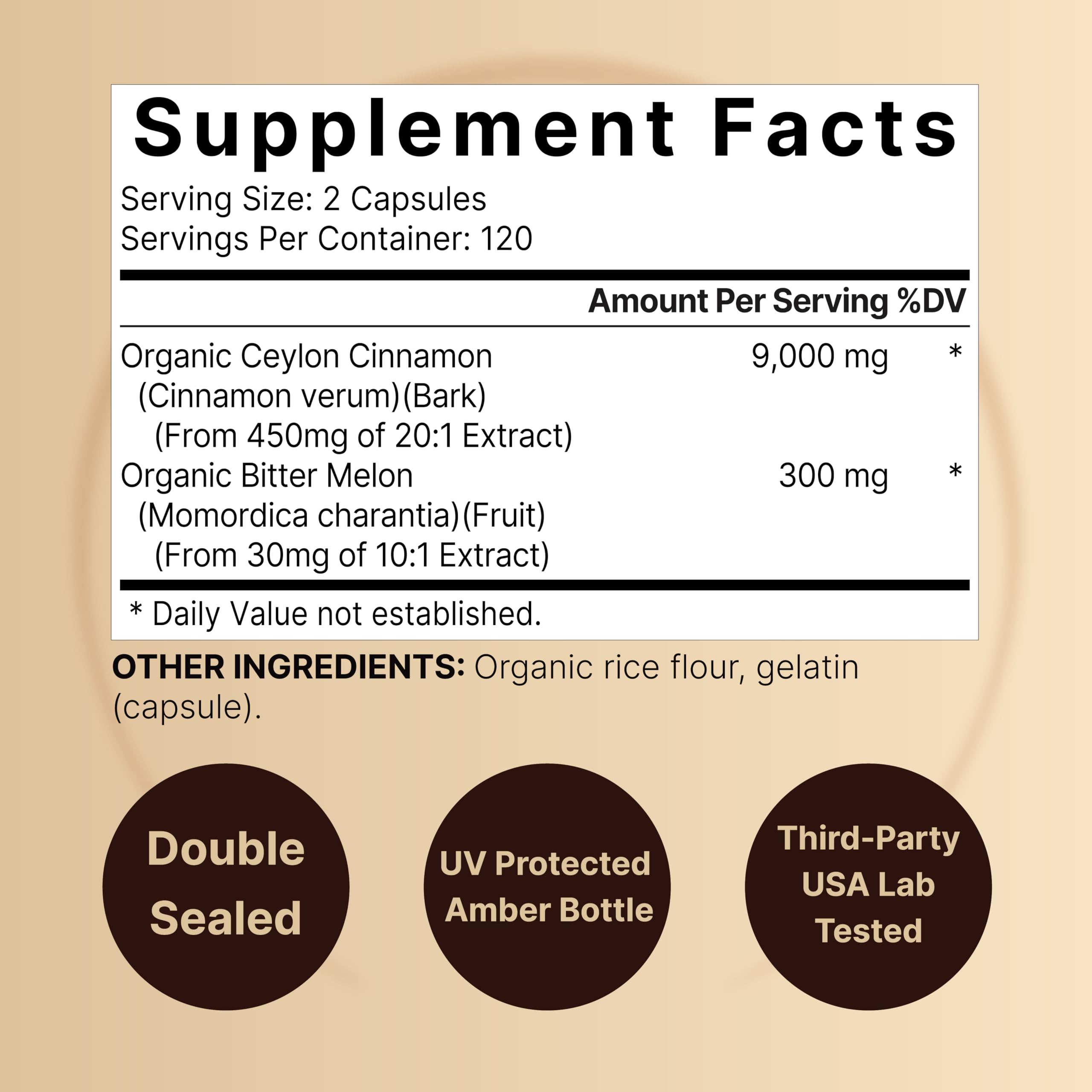 Foto 3 pulgar | Suplemento Naturebell de Canela de Ceilán 9000 Mg con Melón Amargo - Venta Internacional