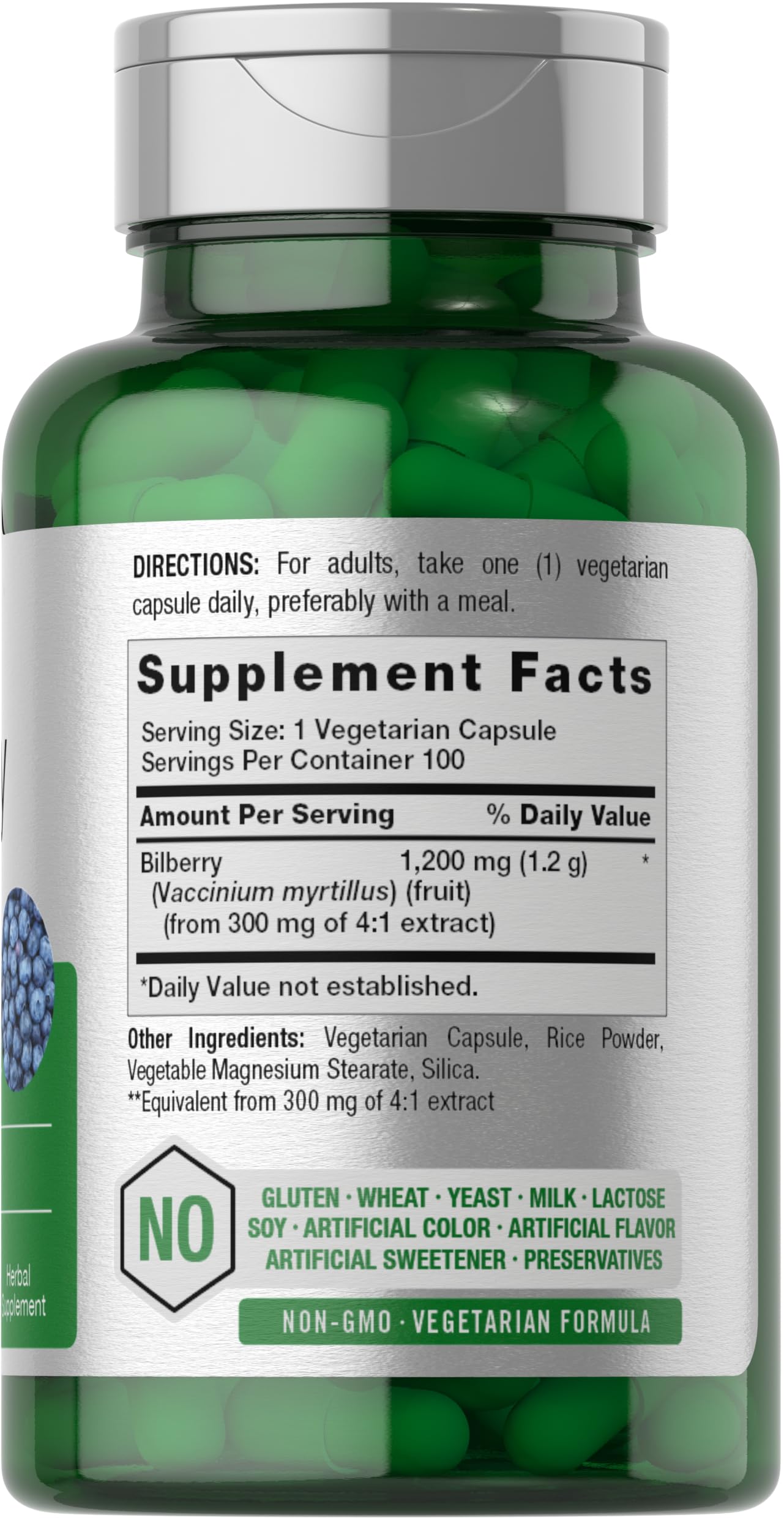 Foto 3 pulgar | Suplemento Horbaach Extracto de Arándano 1200 mg 100 Cápsulas - Venta Internacional