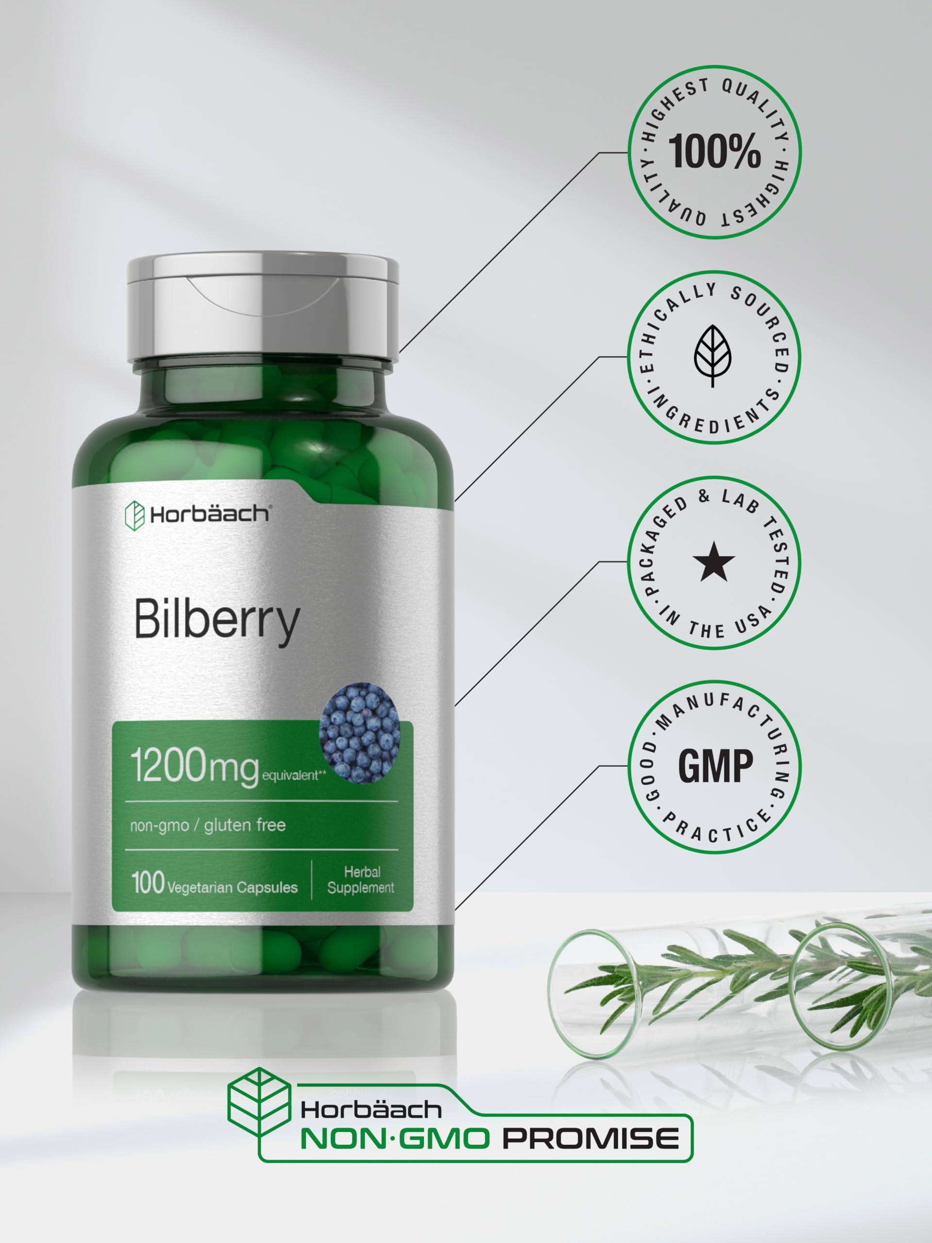 Foto 6 | Suplemento Horbaach Extracto de Arándano 1200 mg 100 Cápsulas - Venta Internacional