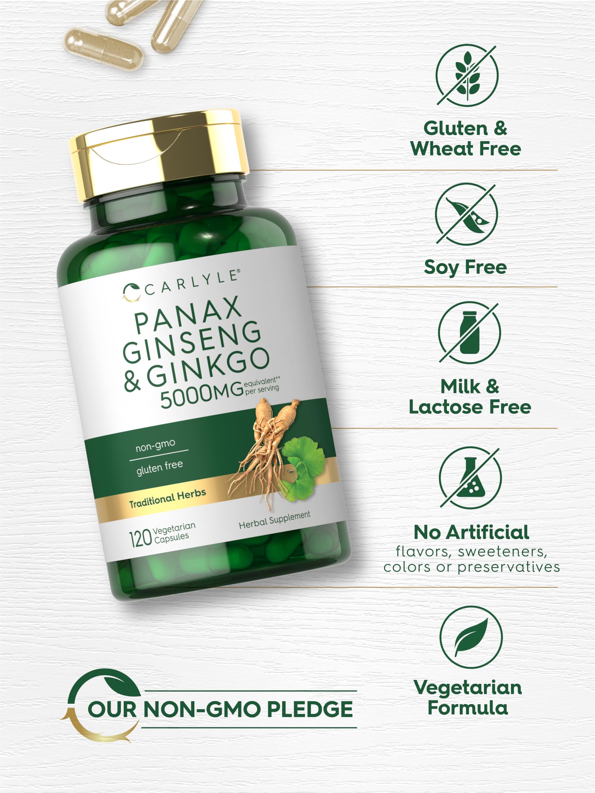 Foto 6 pulgar | Suplemento Carlyle Panax Ginseng + Ginkgo Biloba 5000 Mg - Venta Internacional
