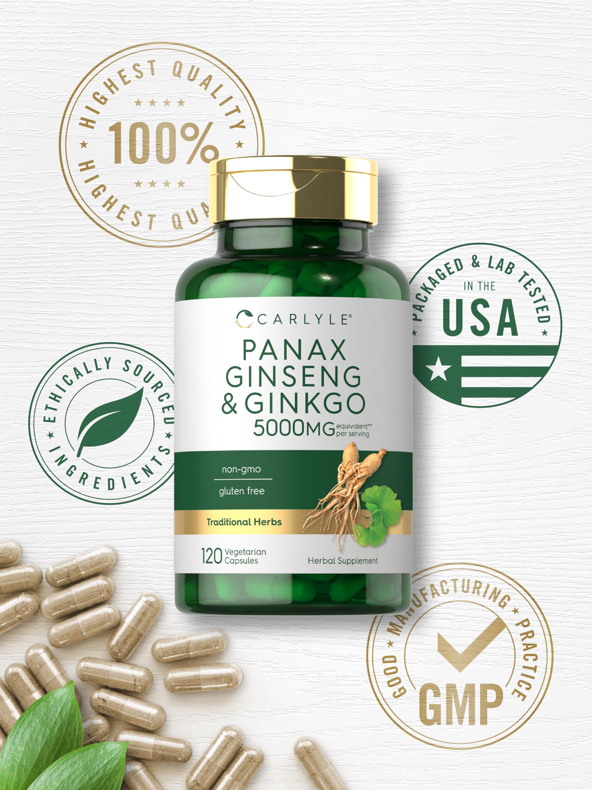 Foto 7 pulgar | Suplemento Carlyle Panax Ginseng + Ginkgo Biloba 5000 Mg - Venta Internacional