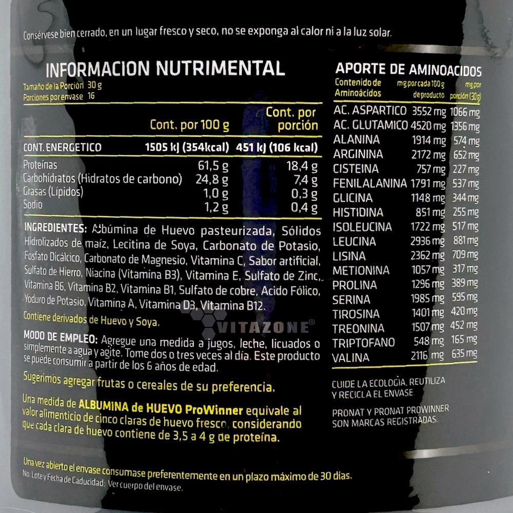 Foto 3 pulgar | Albumina de Huevo ProWinner 500 g sin Sabor