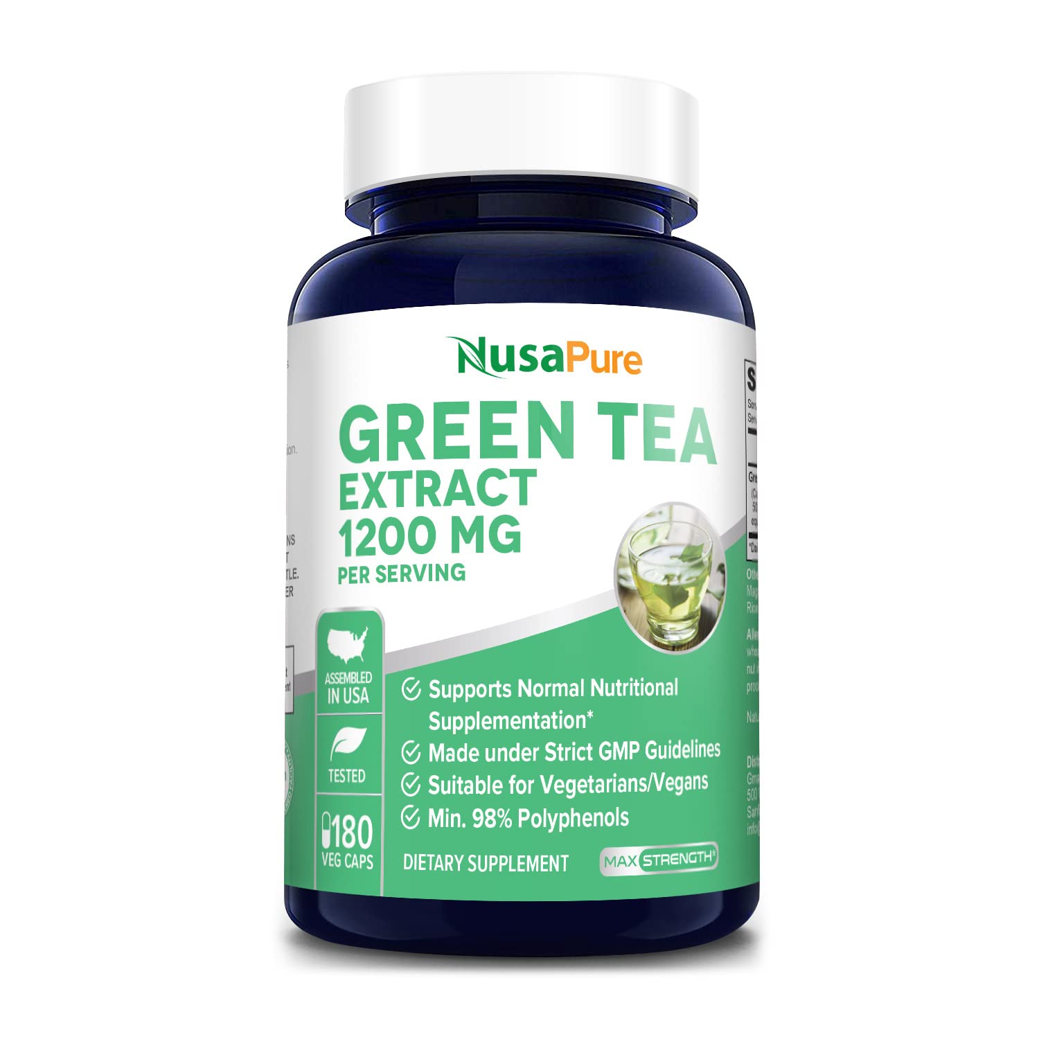 Foto 2 pulgar | Suplemento de Extracto de Té Verde Nusapure 24000 Mg 180 Cápsulas - Venta Internacional