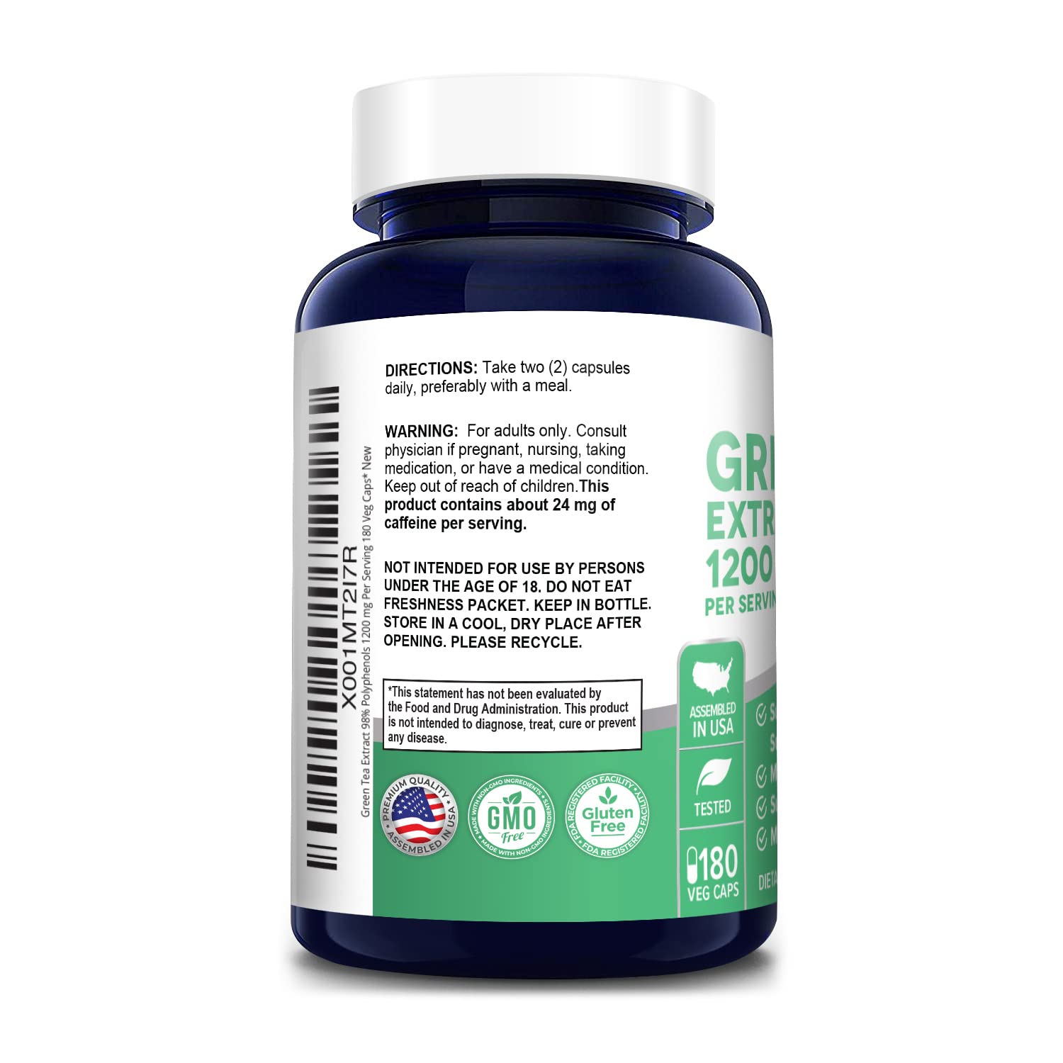 Foto 4 pulgar | Suplemento de Extracto de Té Verde Nusapure 24000 Mg 180 Cápsulas - Venta Internacional