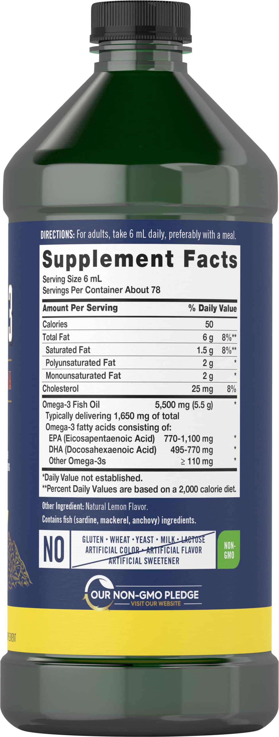 Foto 3 pulgar | Suplemento de Aceite de Pescado Carlyle Omega 3, 1650 Mg 946 ml Sabor A Limón - Venta Internacional