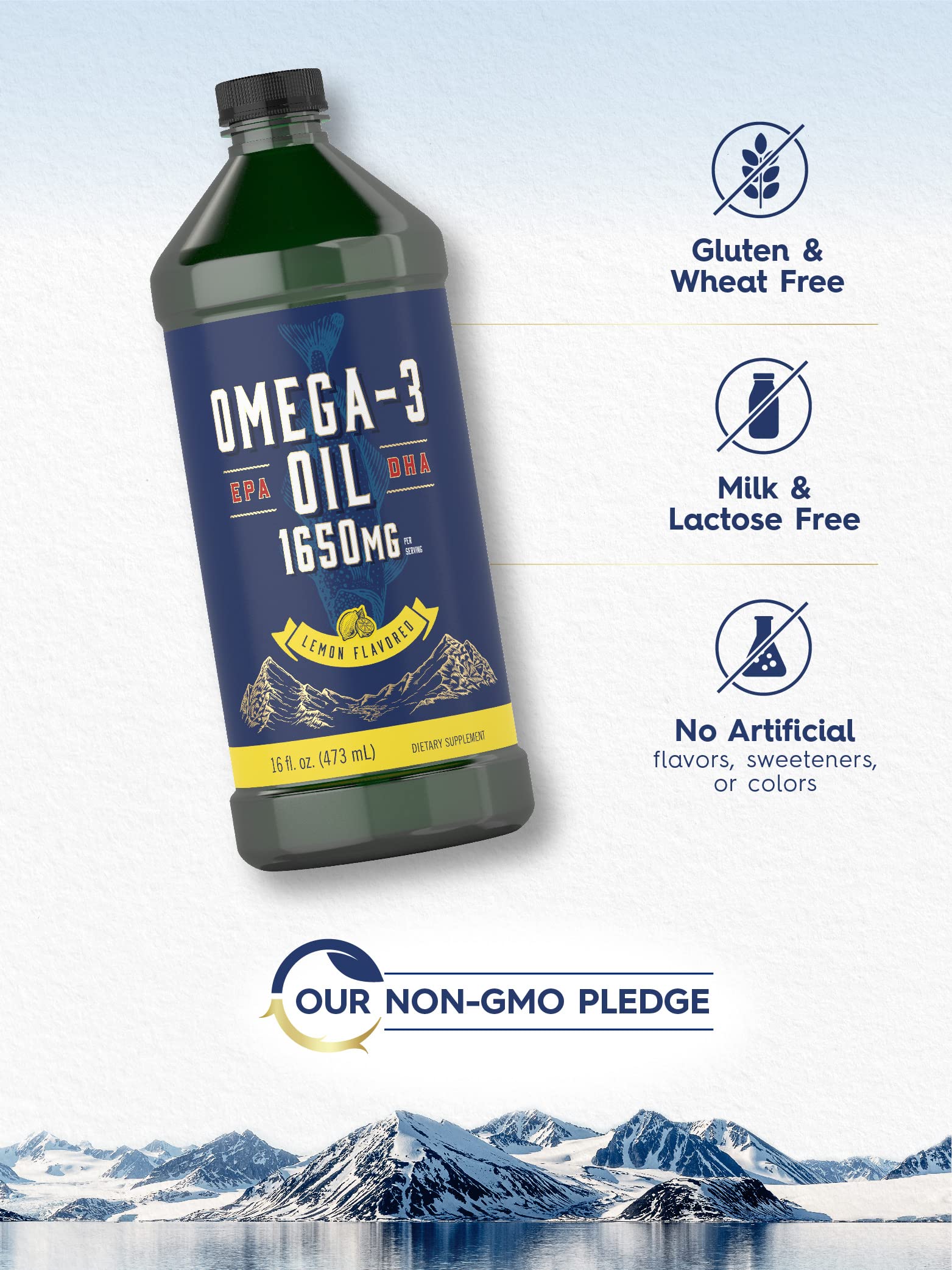 Foto 5 pulgar | Suplemento de Aceite de Pescado Carlyle Omega 3, 1650 Mg 946 ml Sabor A Limón - Venta Internacional