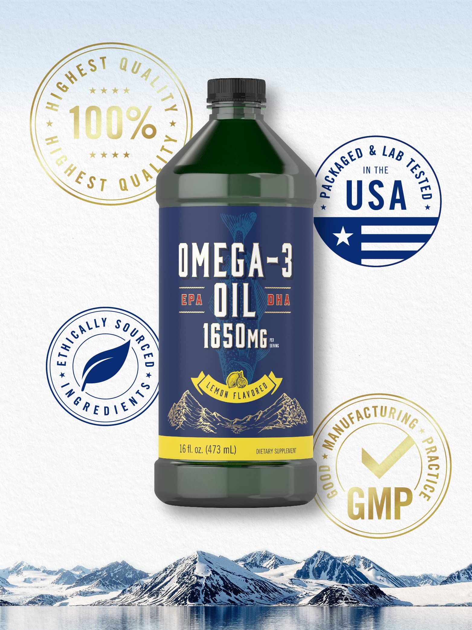 Foto 6 pulgar | Suplemento de Aceite de Pescado Carlyle Omega 3, 1650 Mg 946 ml Sabor A Limón - Venta Internacional