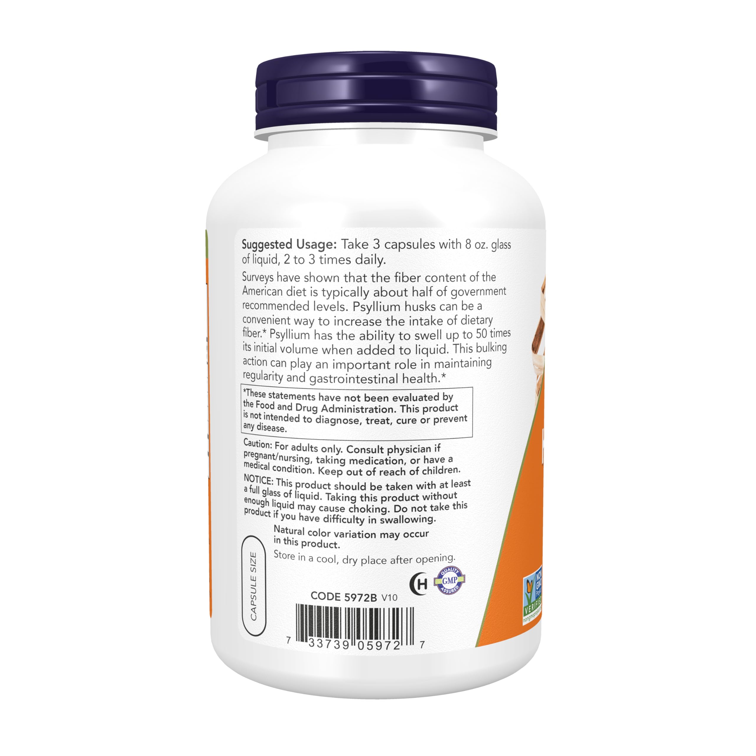 Foto 4 pulgar | Suplemento Now Cáscara De Psilio 500 mg 500 Cápsulas Vegetarianas - Venta Internacional