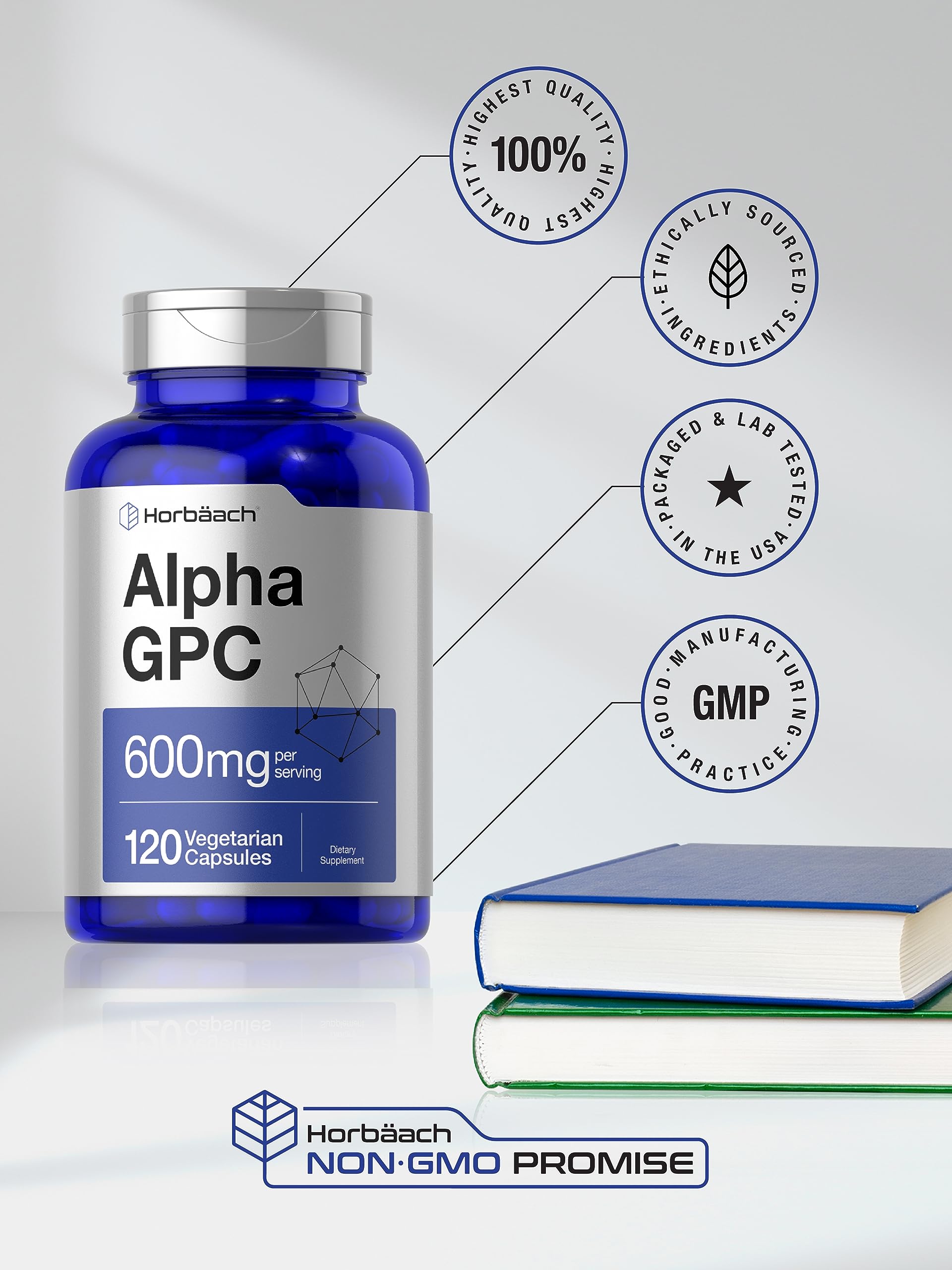 Foto 6 pulgar | Suplemento Horbäach Alpha Gpc 600 Mg 120 Cápsulas- Venta Internacional