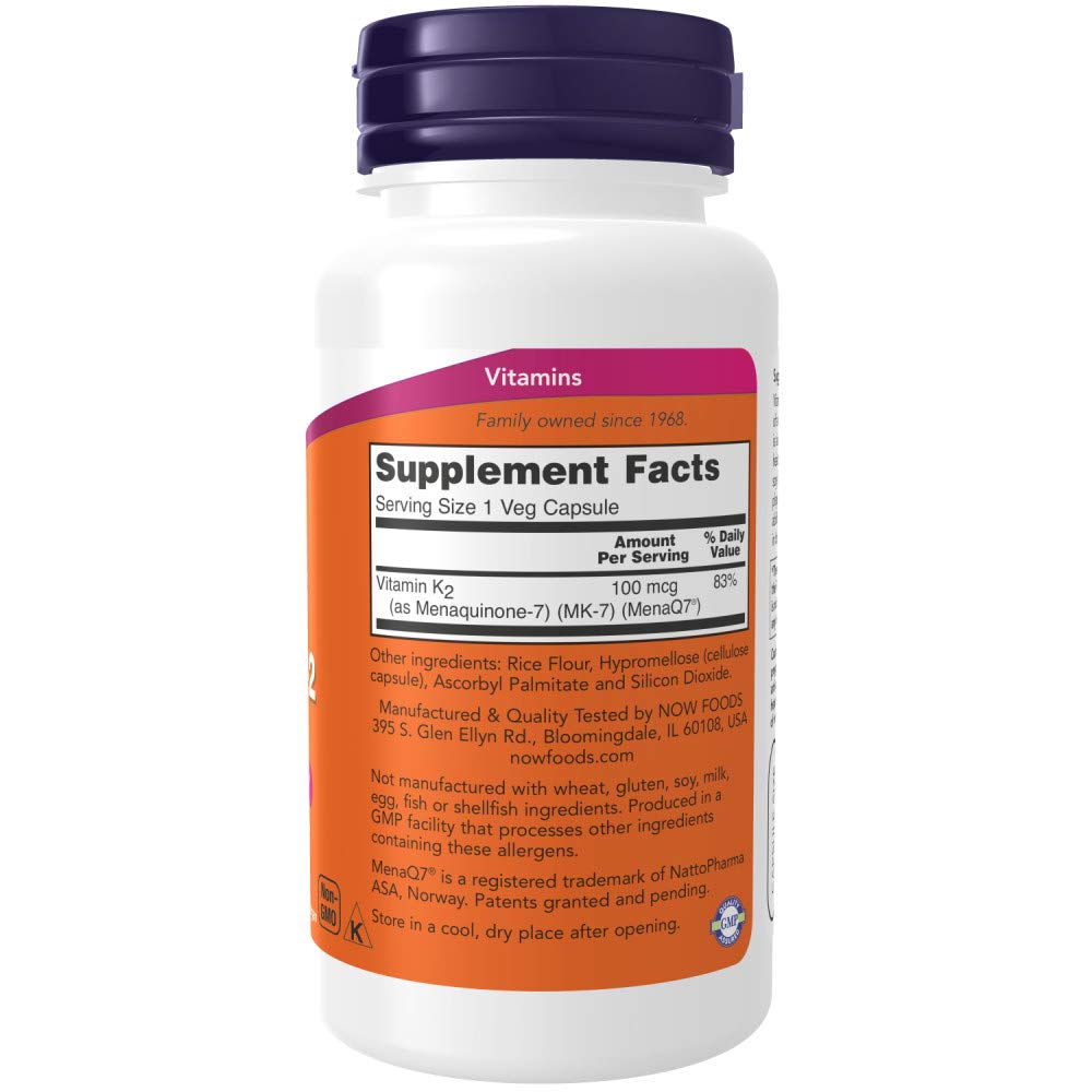 Foto 3 pulgar | Suplemento Now Mk-7 De Vitamina K-2 100 Mcg 120 Cápsulas Vegetarianas - Venta Internacional