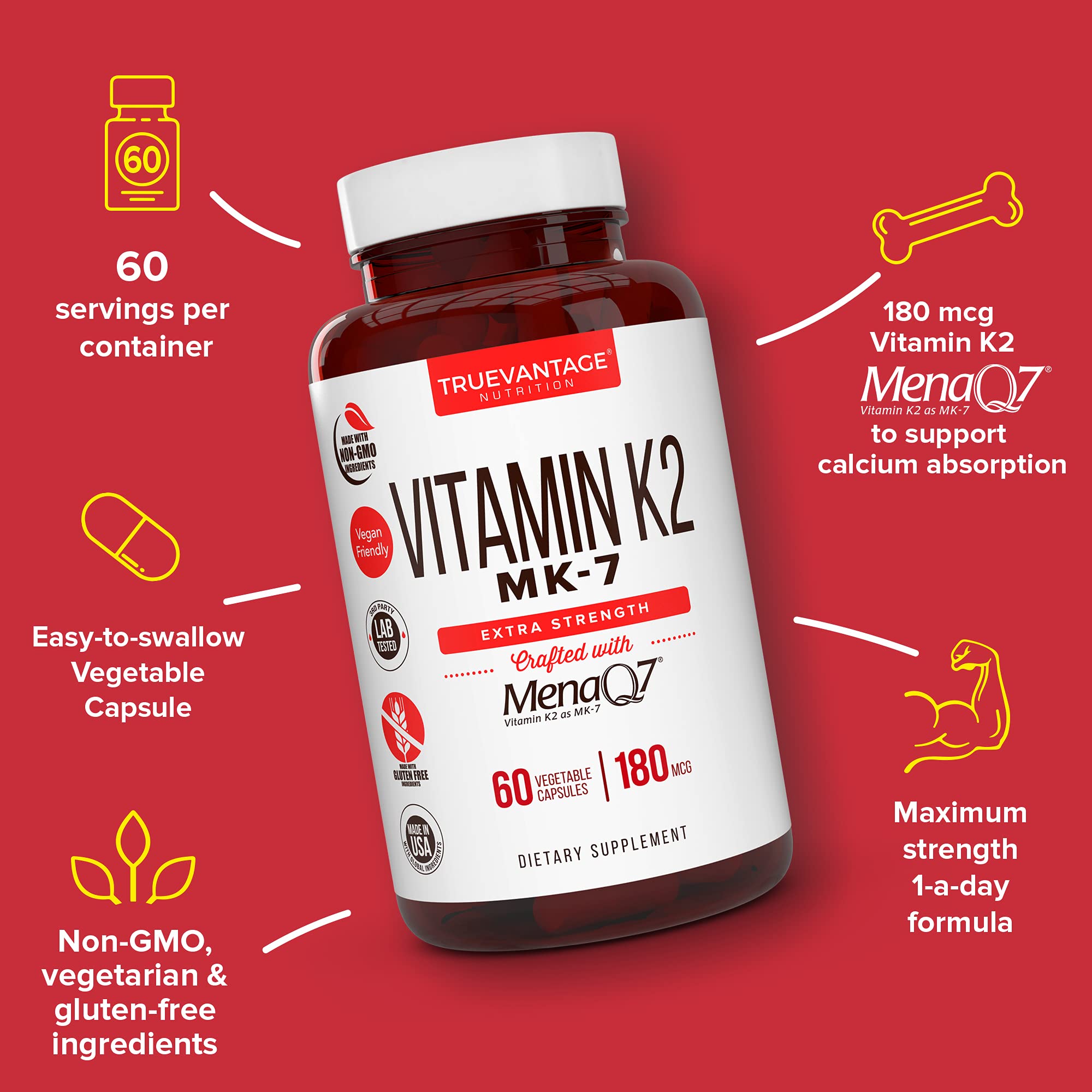 Foto 3 pulgar | Vitamina K2 Truevantage  Mk-7 180 mcg - Venta Internacional