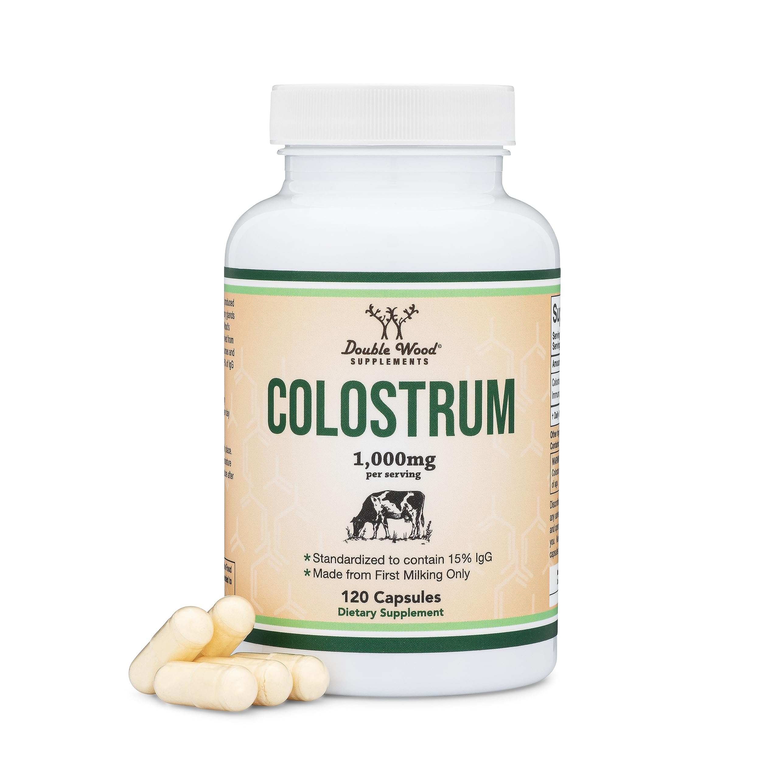 Foto 2 pulgar | Suplemento Double Wood Colostrum 120 Cápsulas de 1000 mg - Venta Internacional