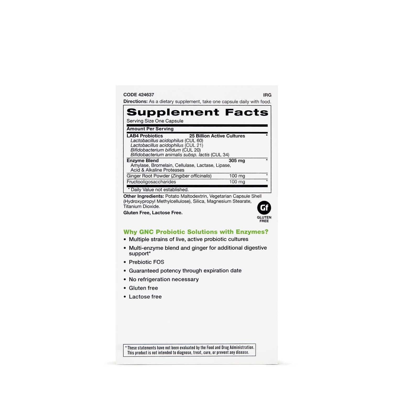Foto 3 pulgar | Suplemento Las Soluciones Probióticas GNC con Enzimas - Venta Internacional