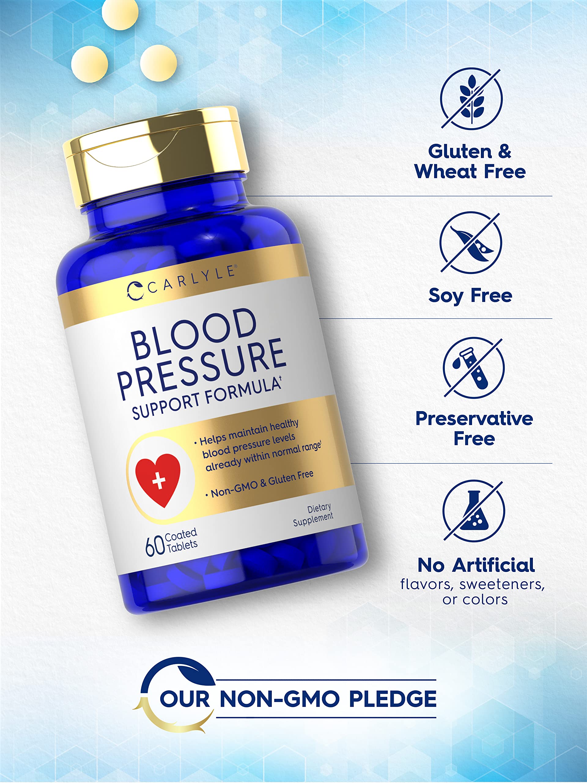Foto 5 pulgar | Suplementos Carlyle Blood Pressure Support 60 Comprimidos - Venta Internacional